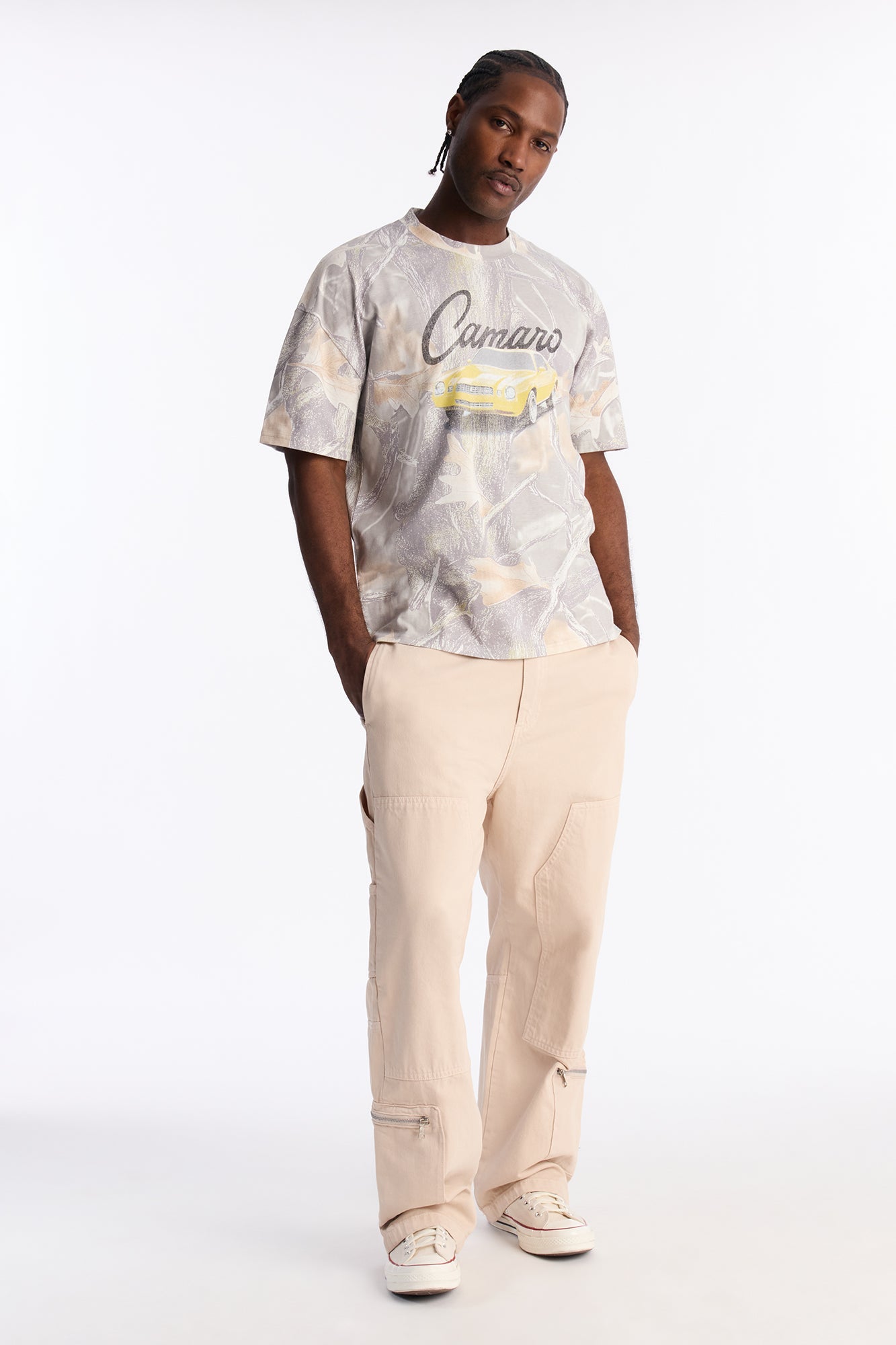 Chevy Camaro Woodland Camo Short Sleeve Tee - Camouflage