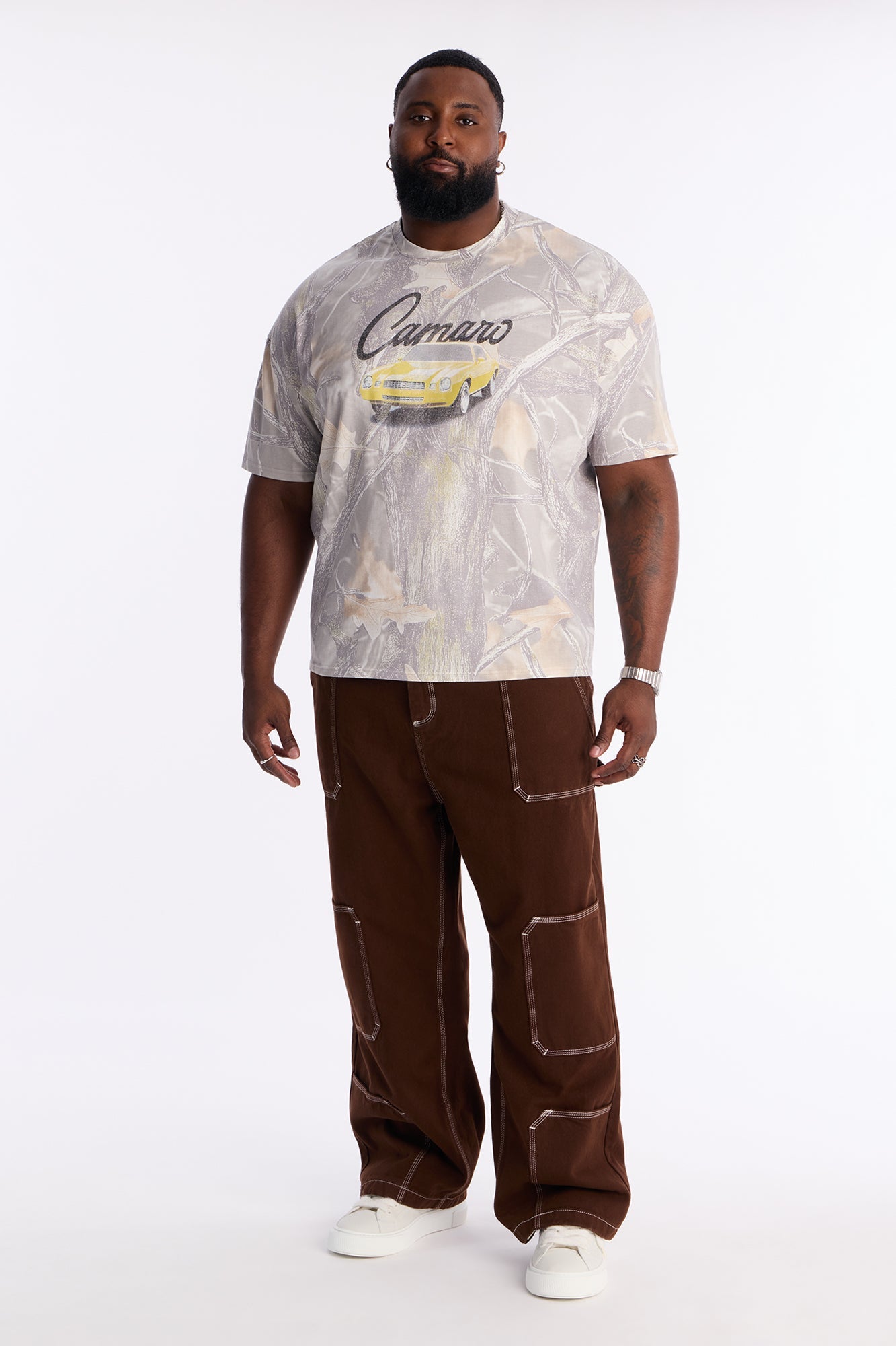 Chevy Camaro Woodland Camo Short Sleeve Tee - Camouflage