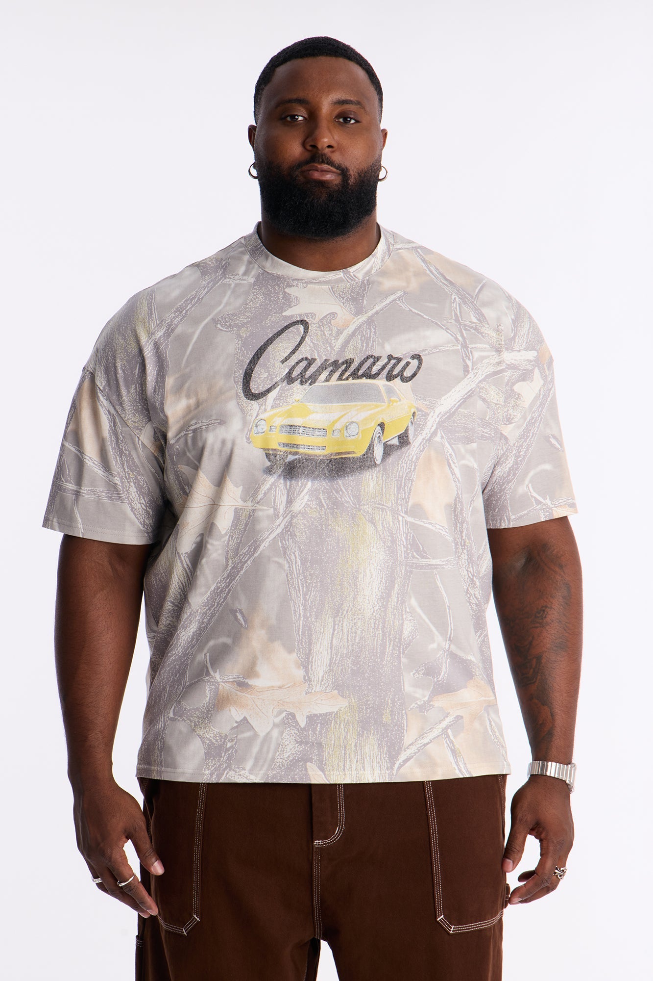 Chevy Camaro Woodland Camo Short Sleeve Tee - Camouflage