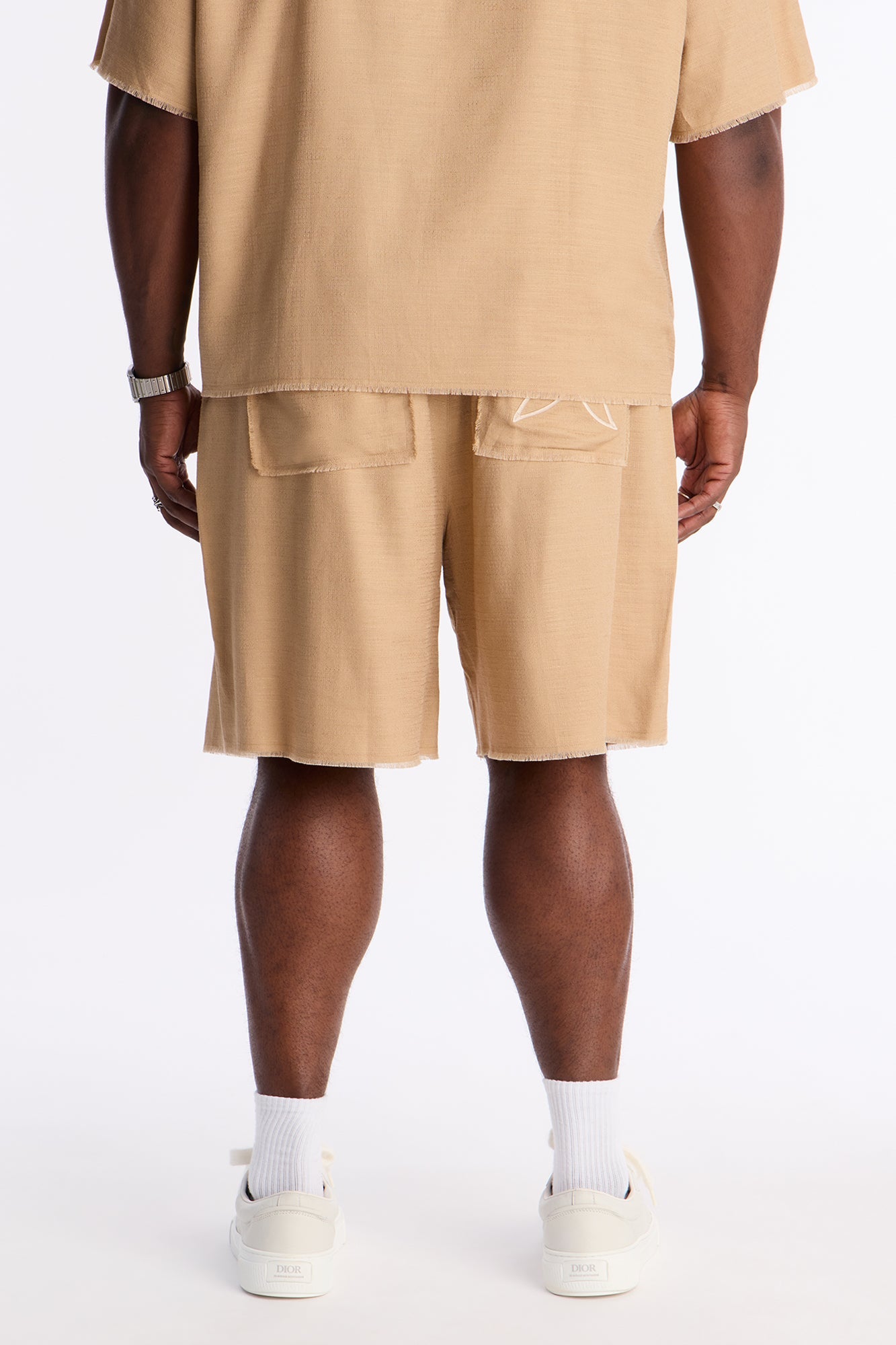 Relaxed Tropic Fearless Frayed Short - Tan