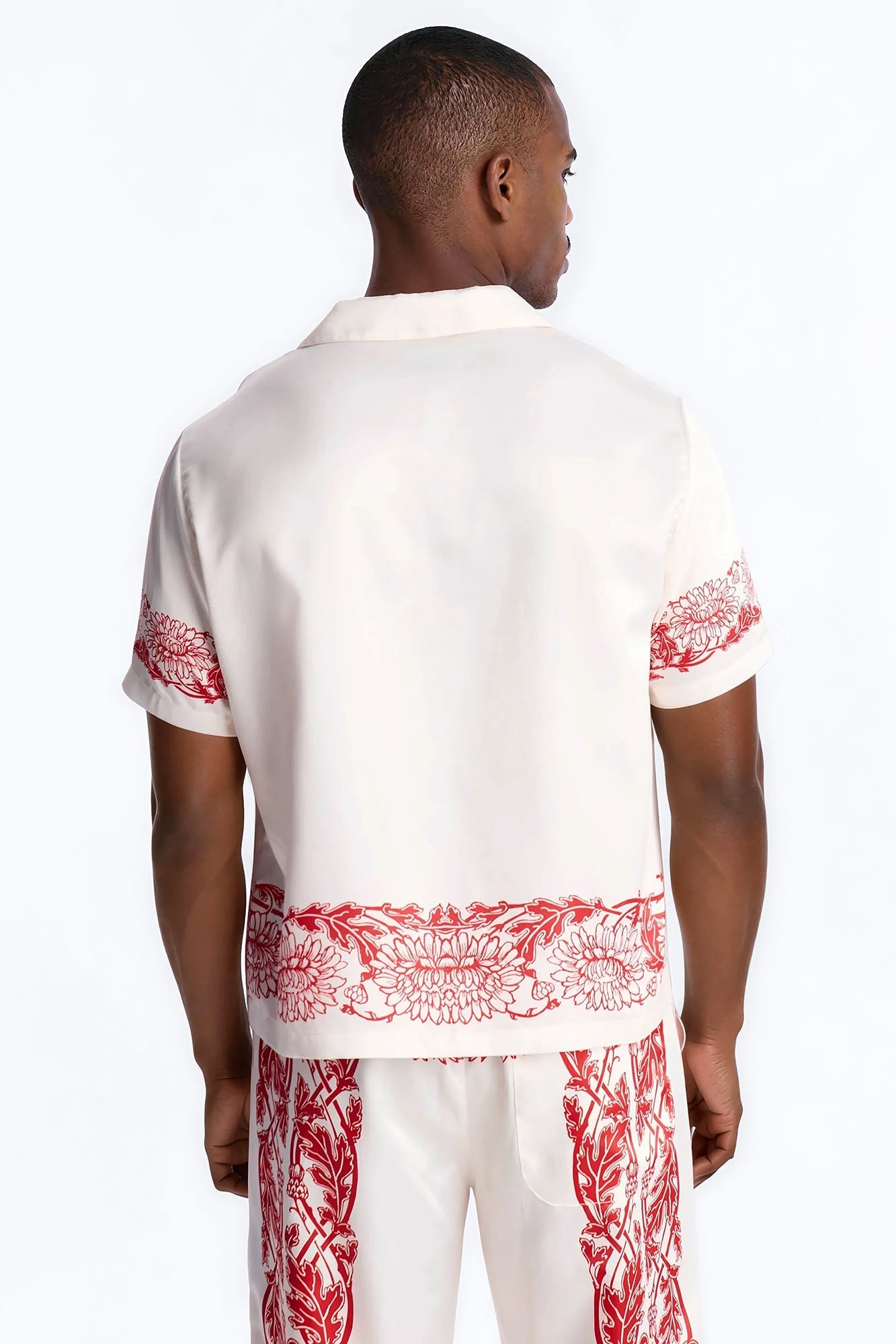 KOS Cuban Collar Button Up Shirt - White