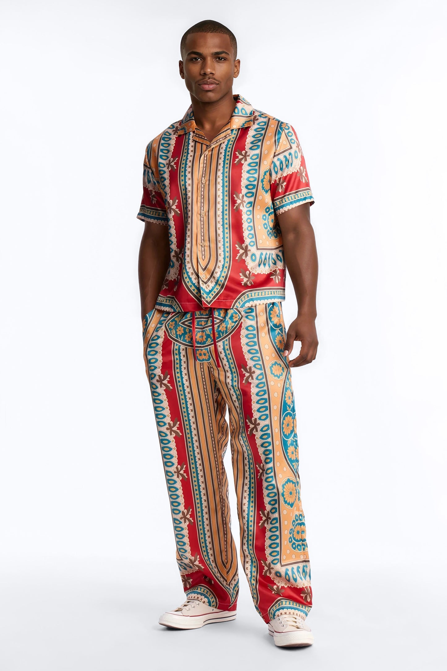 Monaco Straight Pants - Burgundy