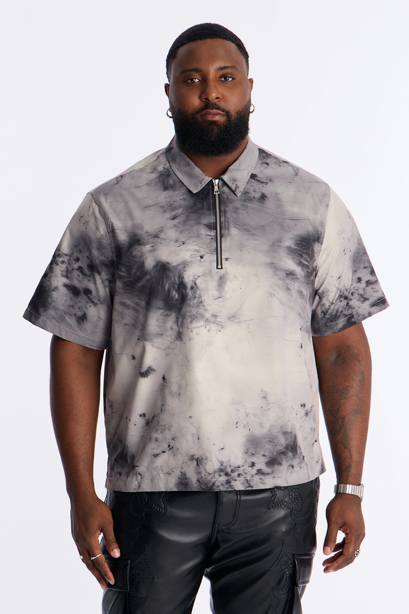 Smokey Zip Polo - Grey