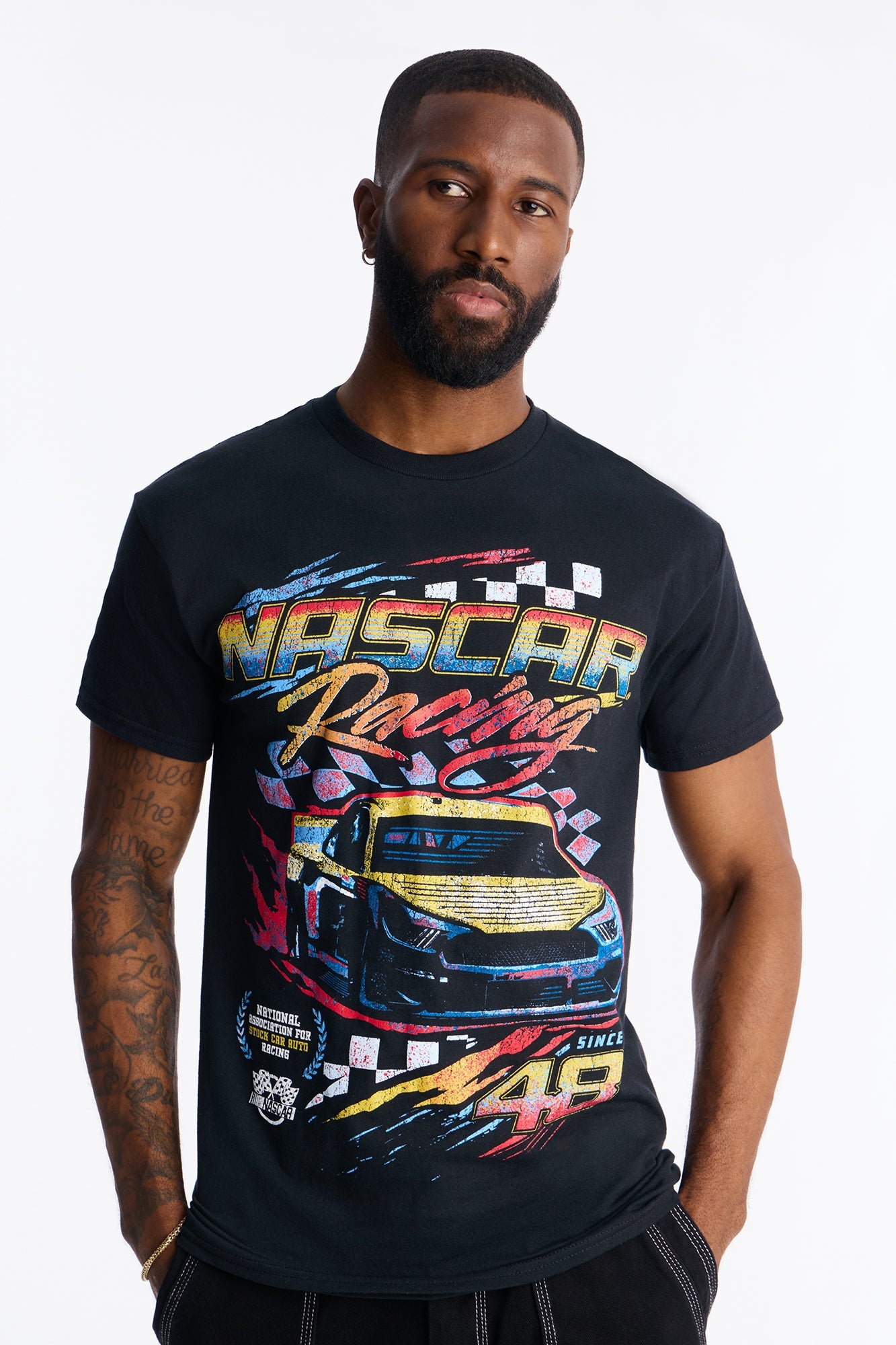 Nascar Vintage Racing Short Sleeve Tee - Black