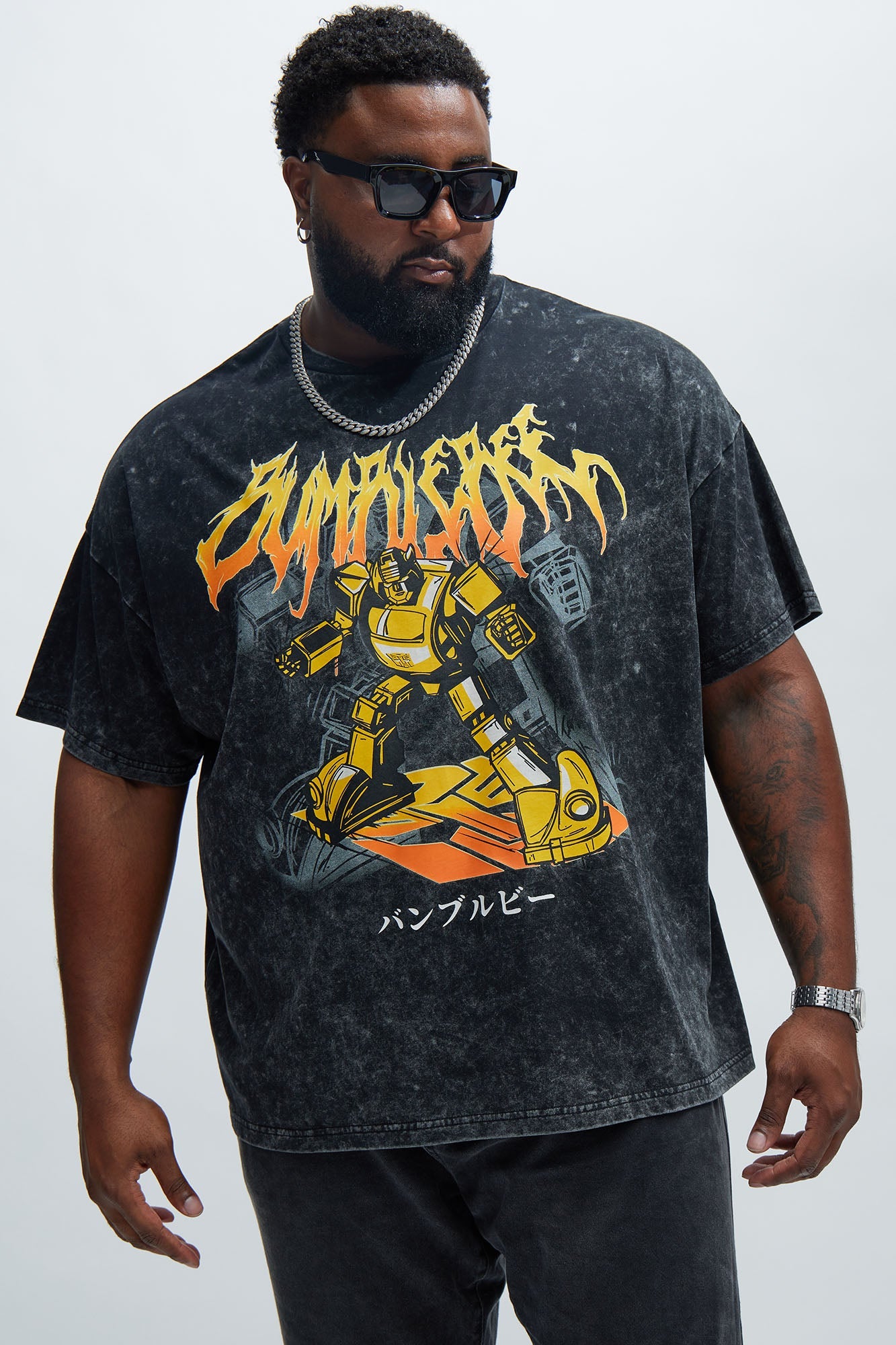 Transformers Bumblebee Oversized Short Sleeve Tee - Black