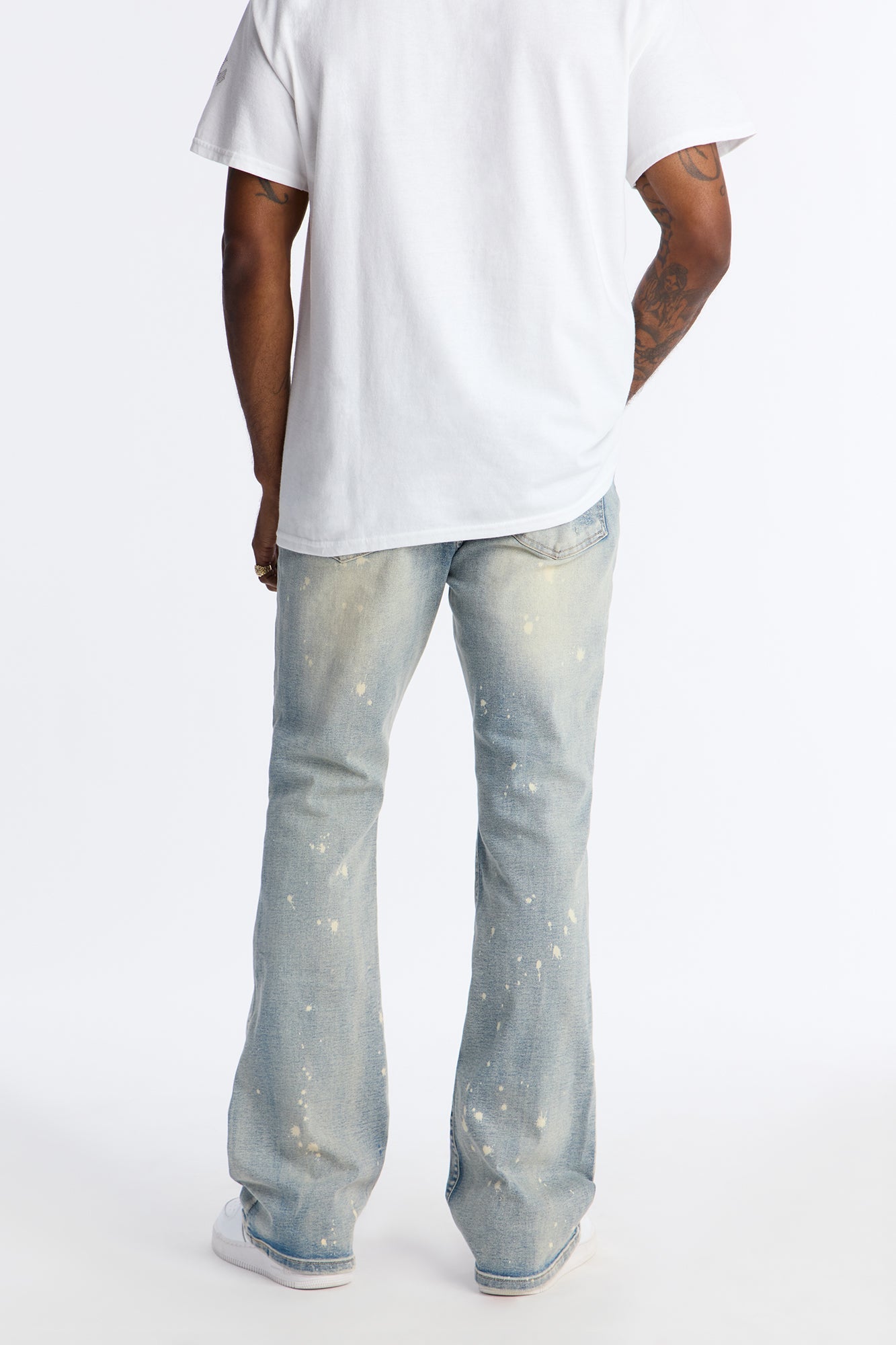 Stacked Skinny Flare Distressed Me Out Jean - Light Wash