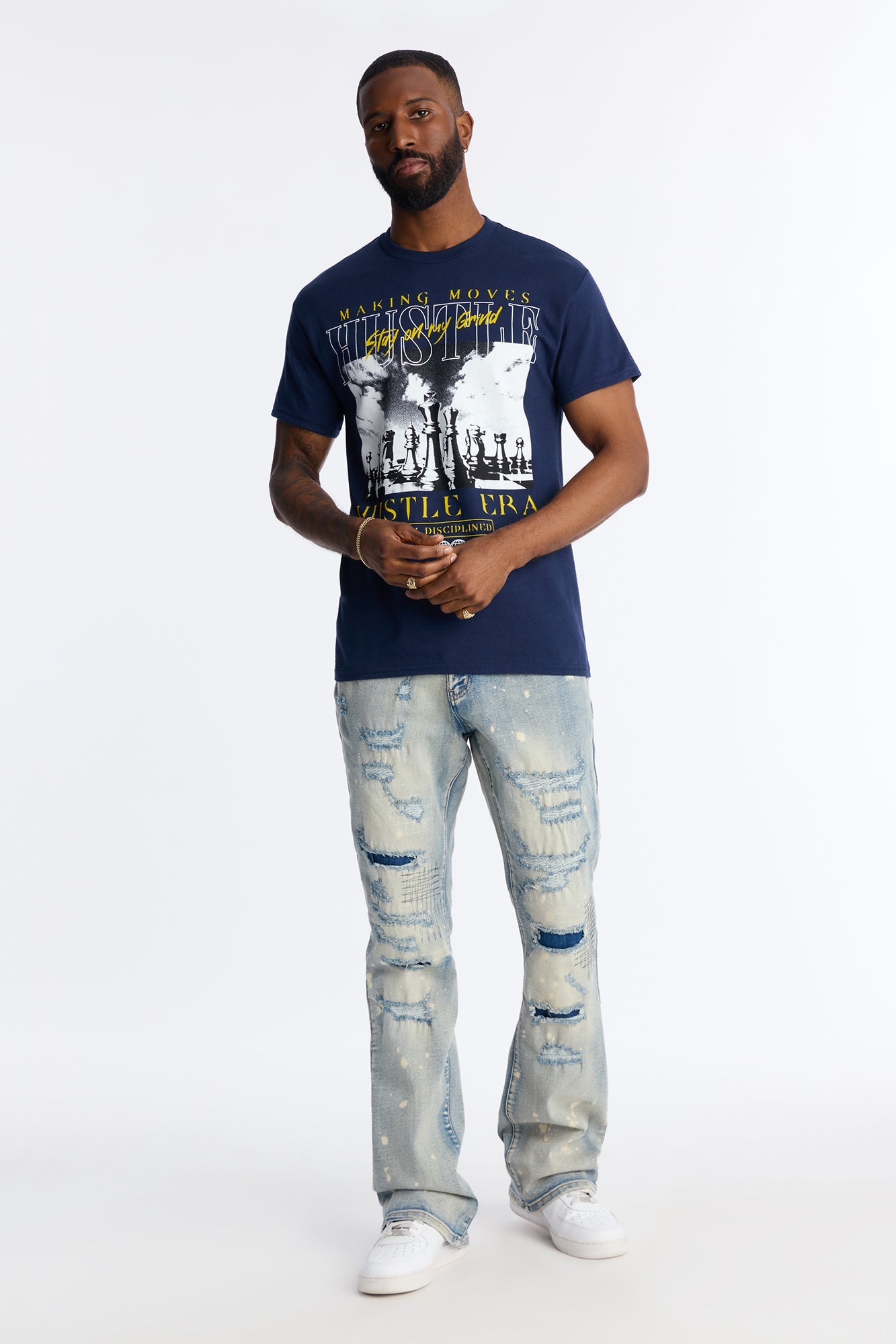 Hustle Era Short Sleeve Tee - Navy