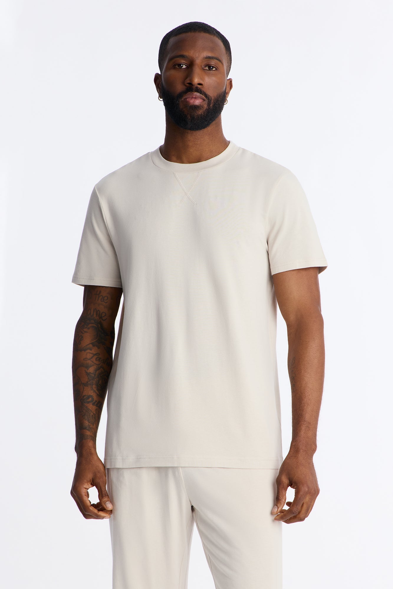 Essential Modal Lounge Short Sleeve Tee - Stone