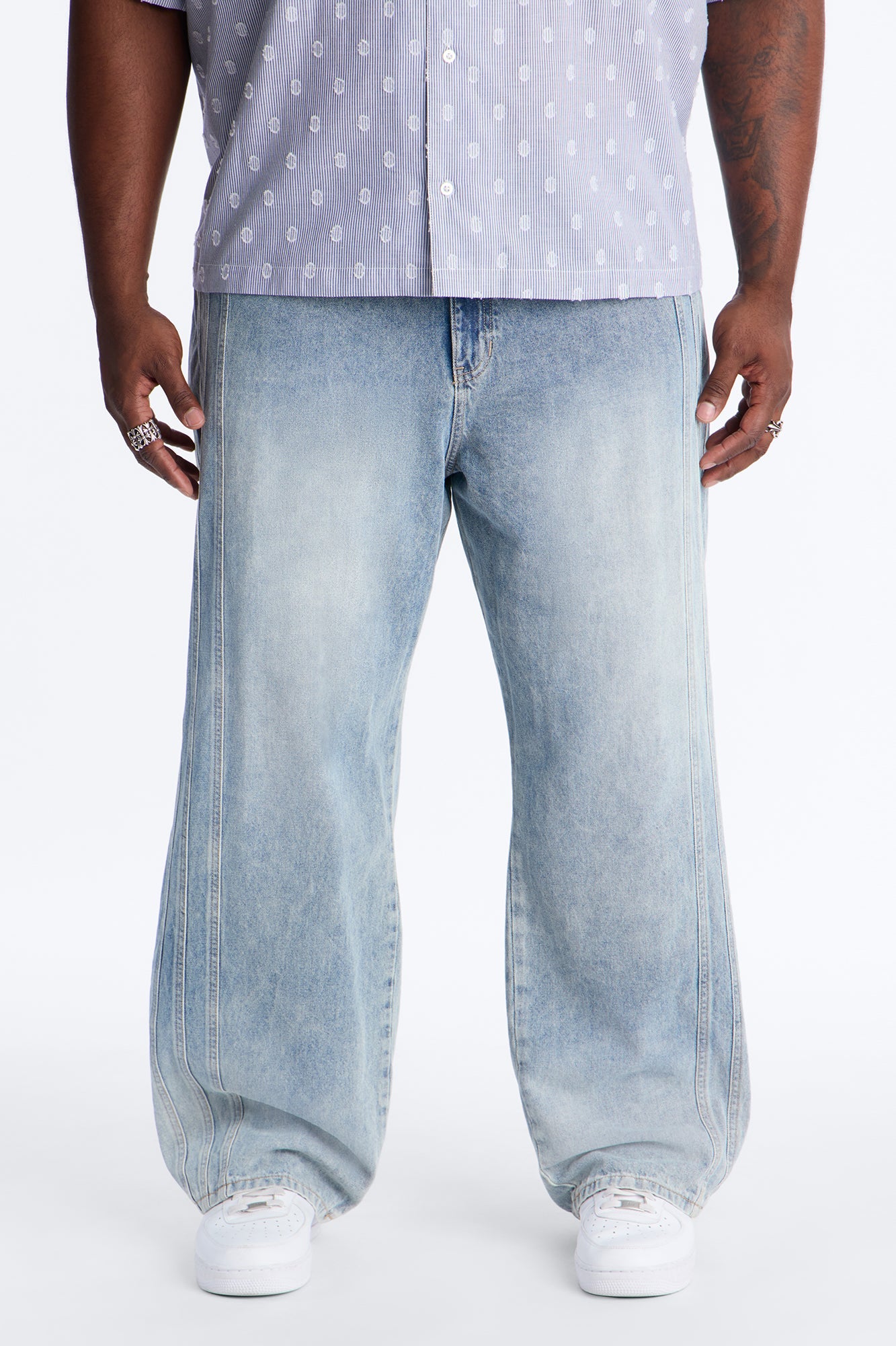Baggy Decon Structured Jean - Light Blue Wash
