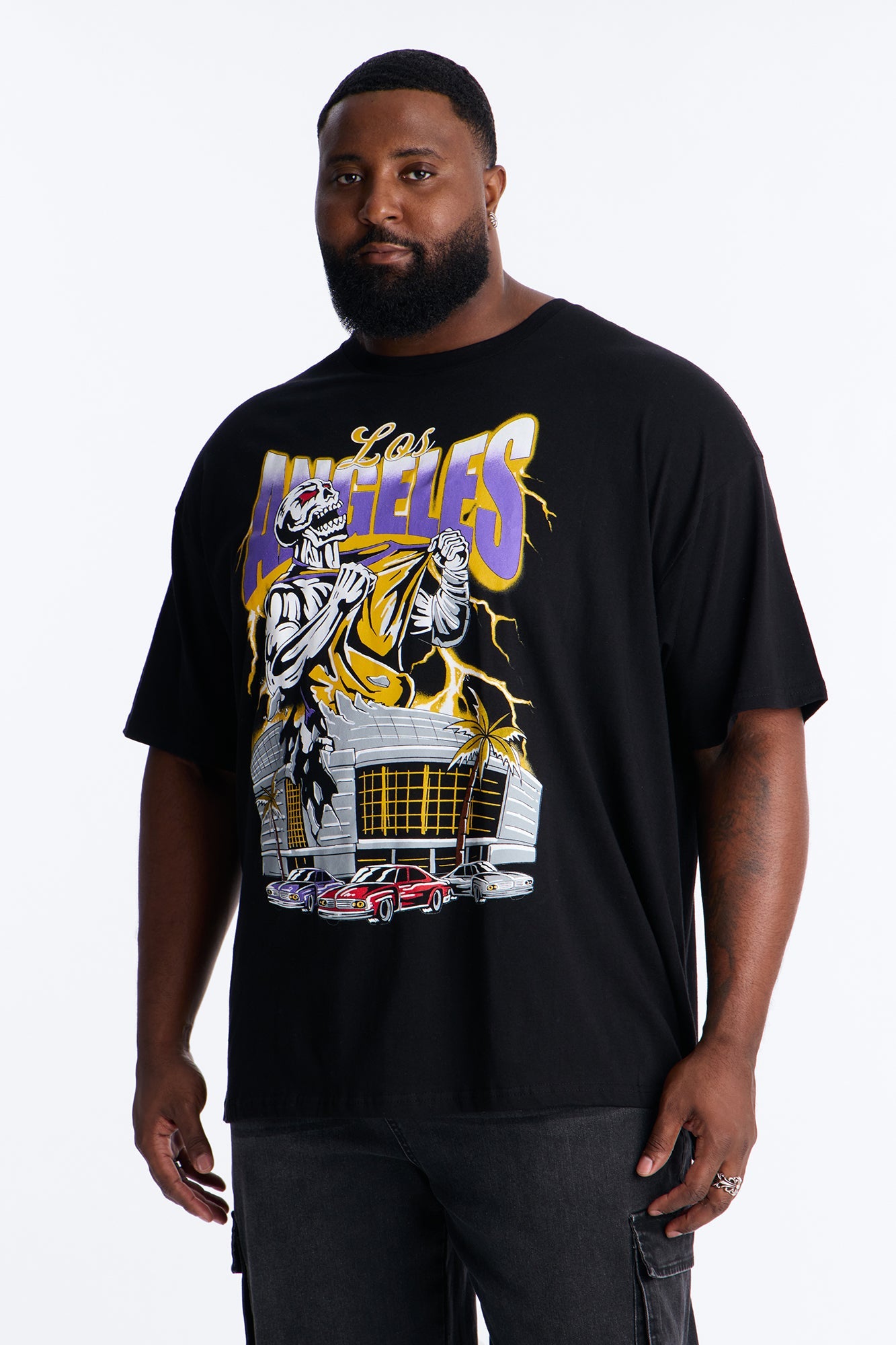 Los Angeles Skullers Oversized Short Sleeve Tee - Black