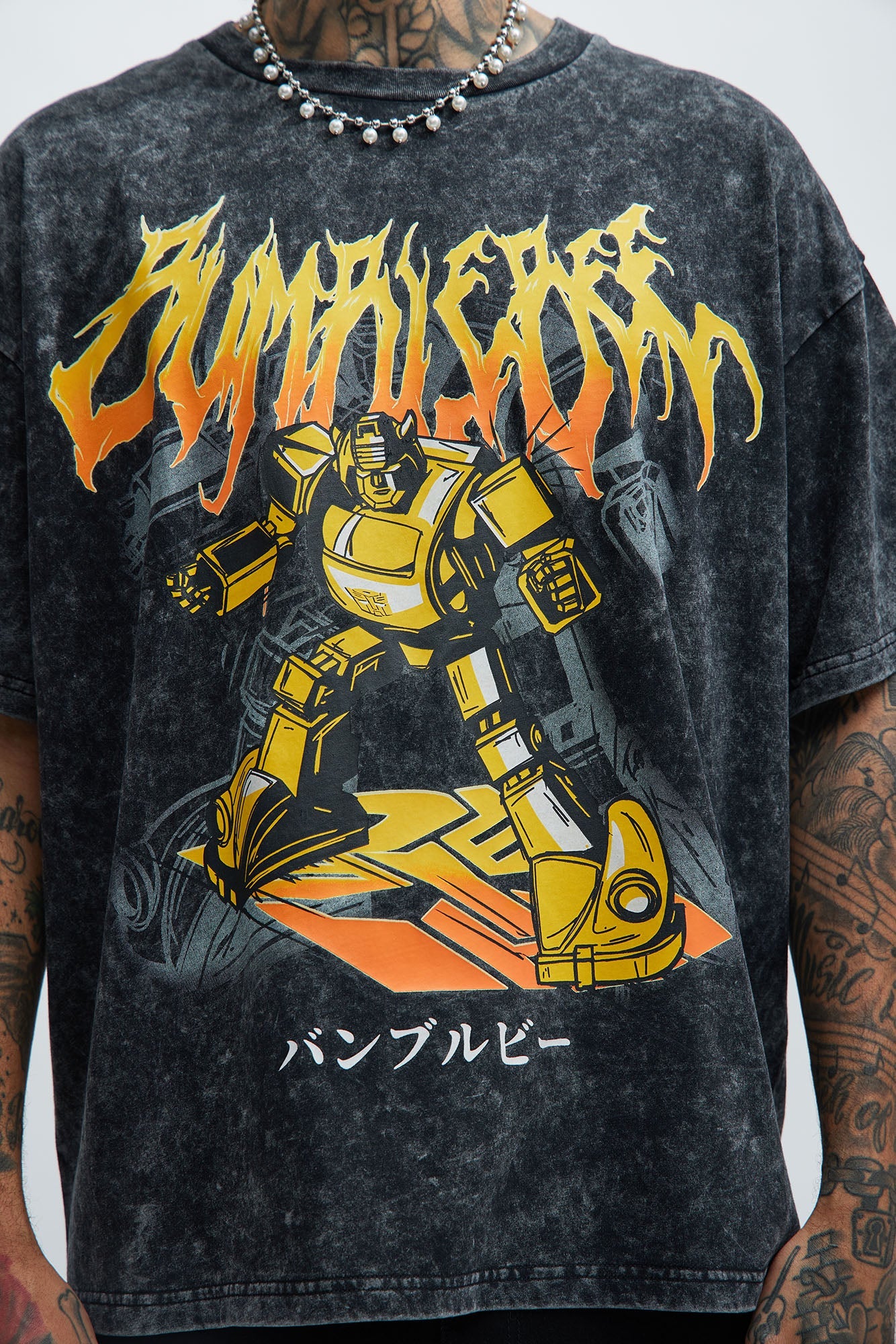 Transformers Bumblebee Oversized Short Sleeve Tee - Black
