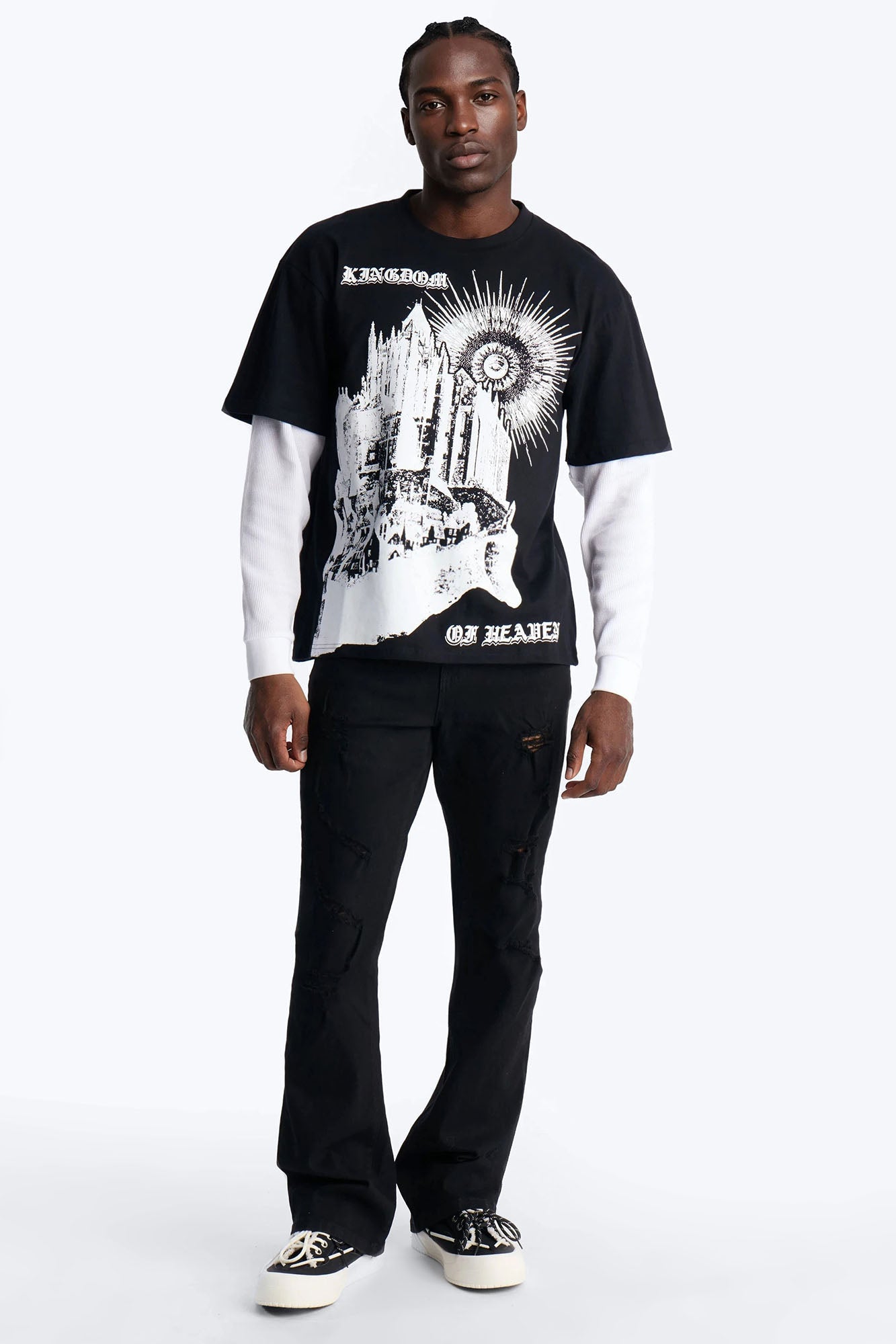 Twofer Kingdom Of Heaven Long Sleeve Tee - Black