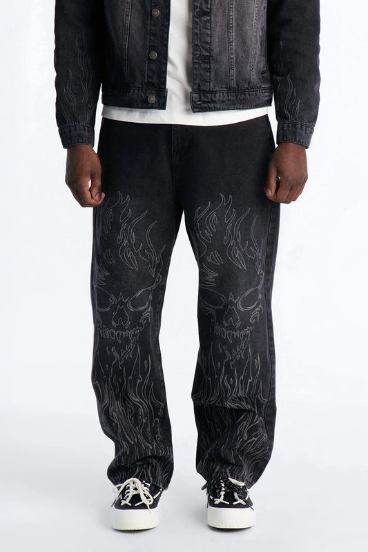 Baggy Hellfire Jean Denim - Black Wash