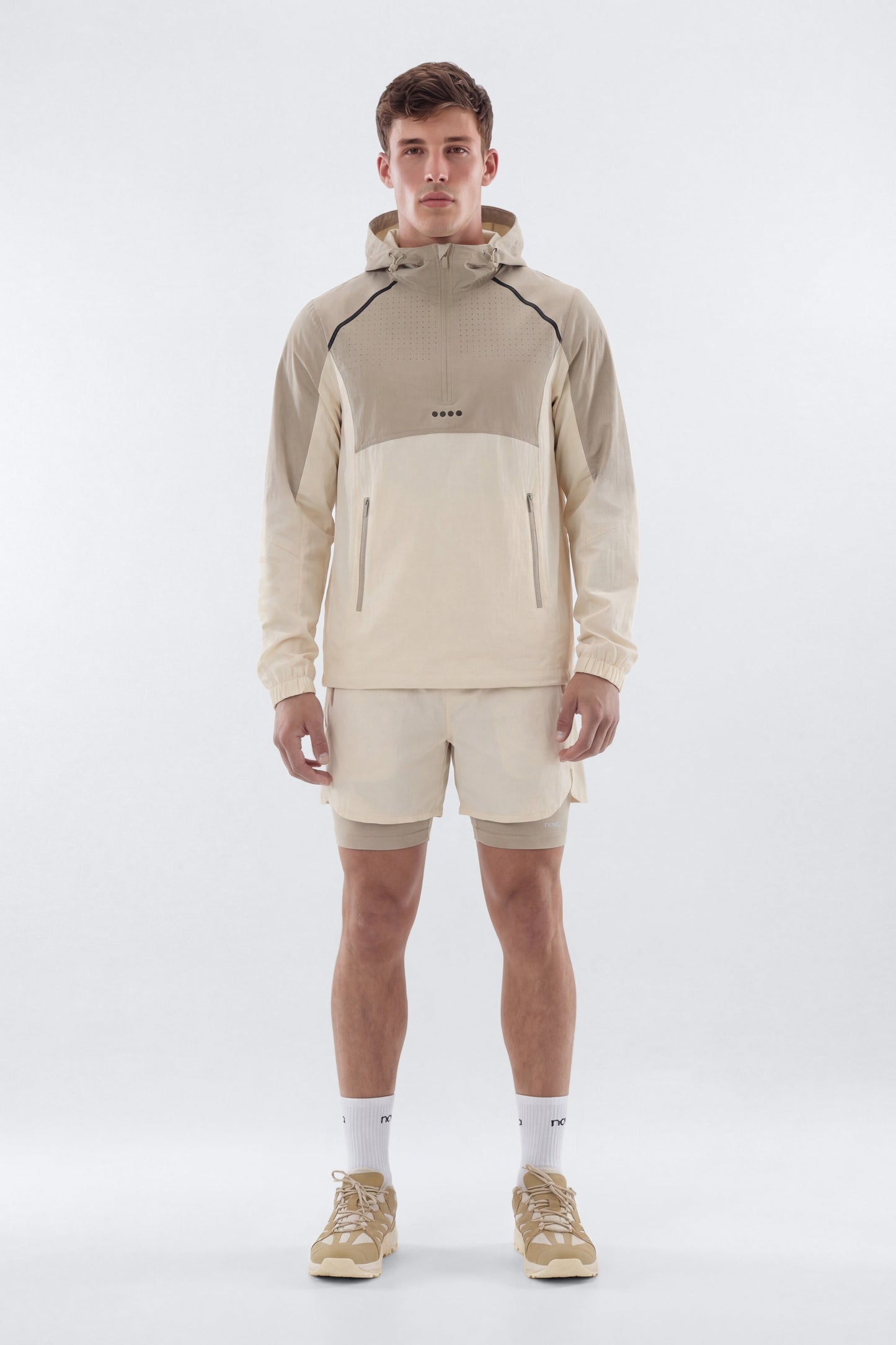 ProRipStop Half Zip Ombre Hooded Jacket - Cream/combo