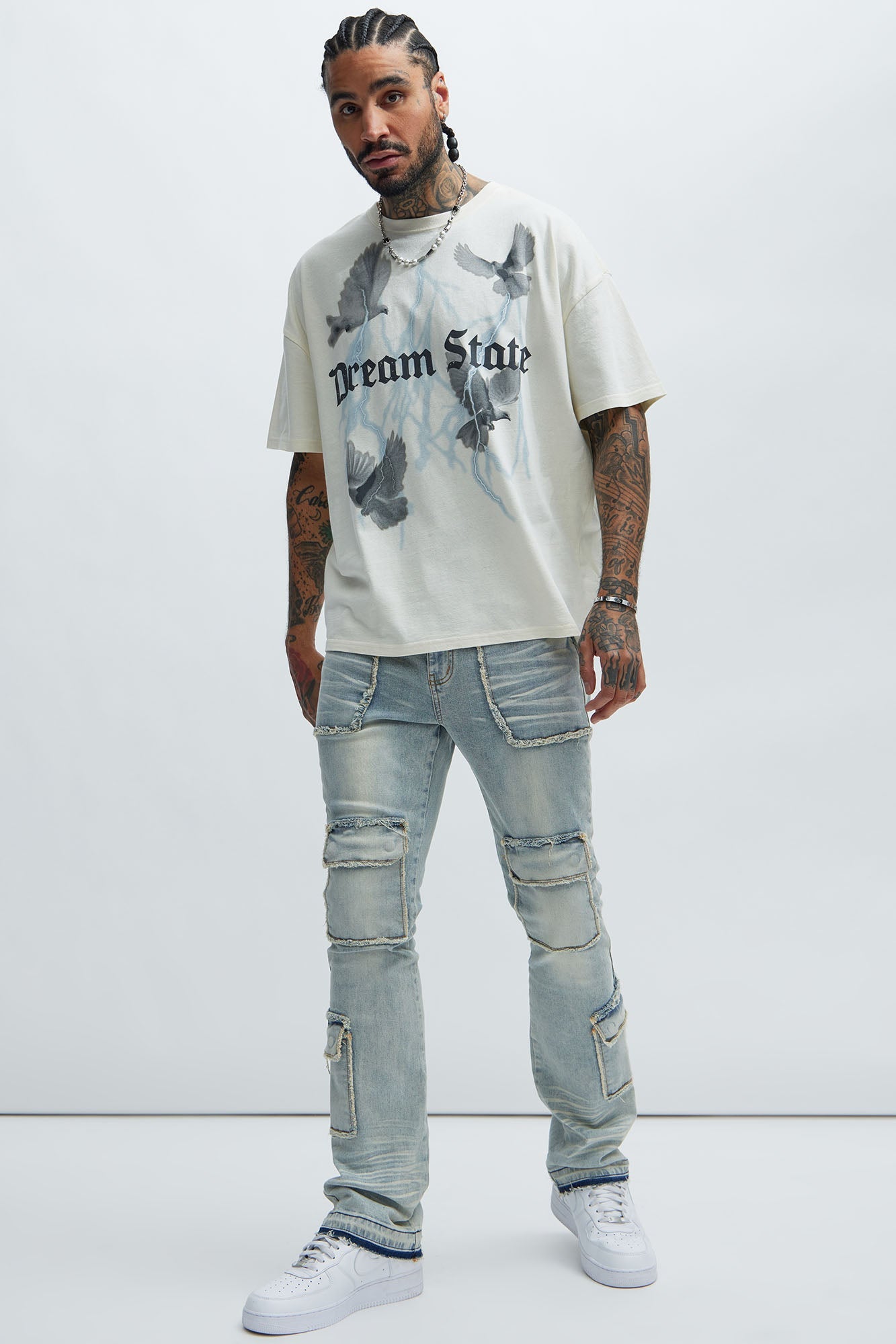 Dream State Oversized Short Sleeve Tee - White