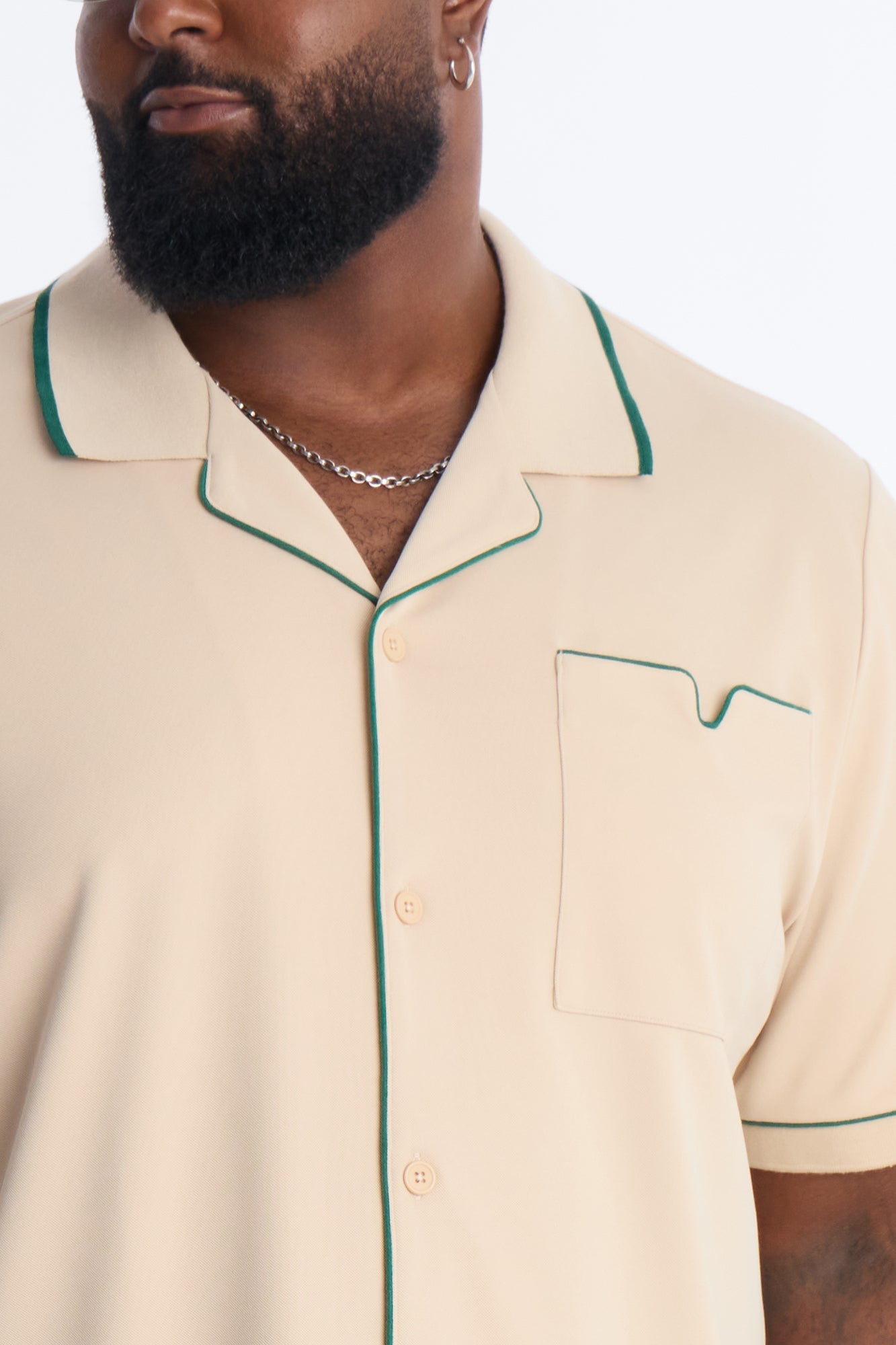Noir Cuban Collar Shirt - Cream