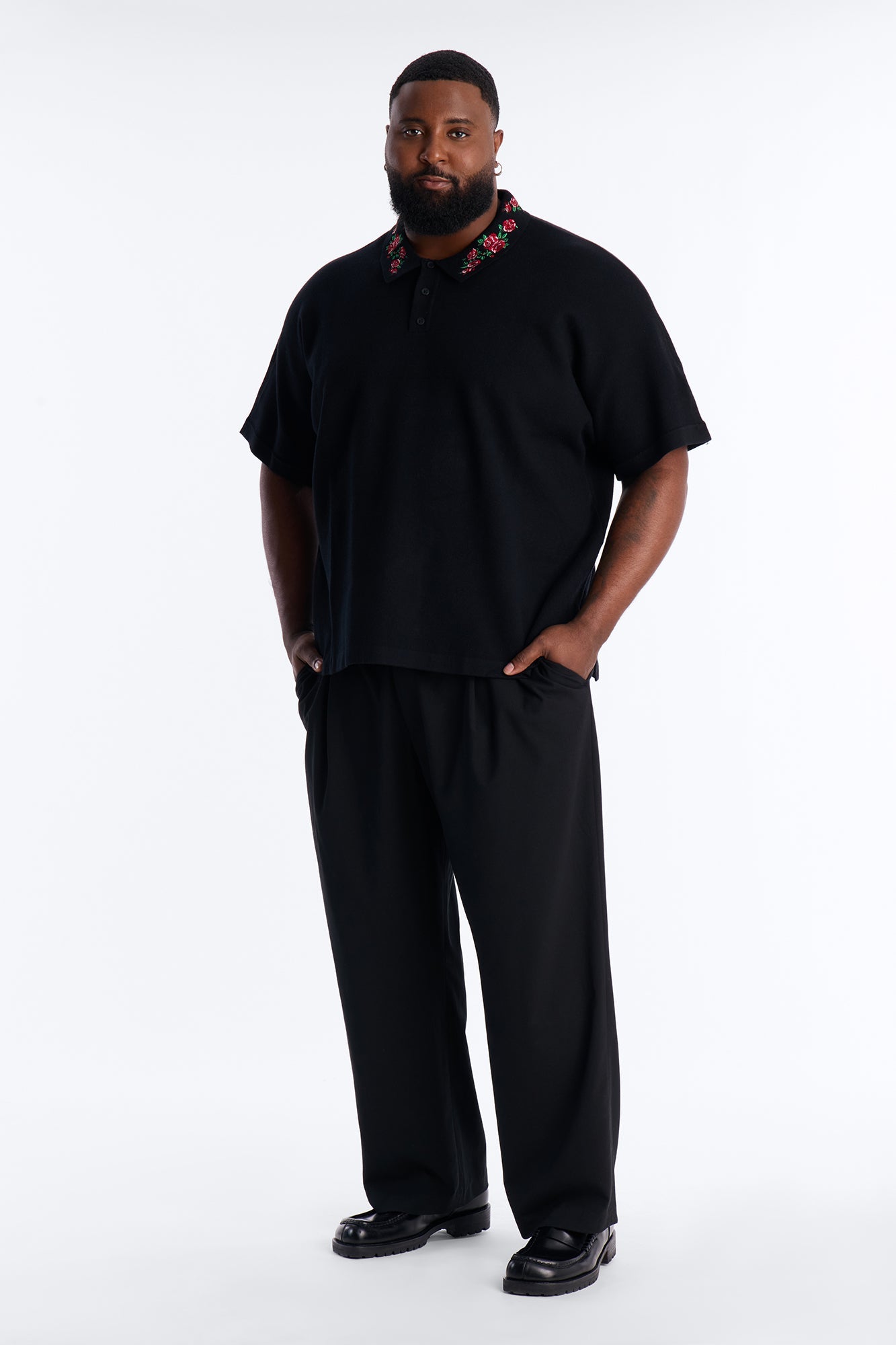 Roses Are Red Polo Short Sleeve Polo - Black