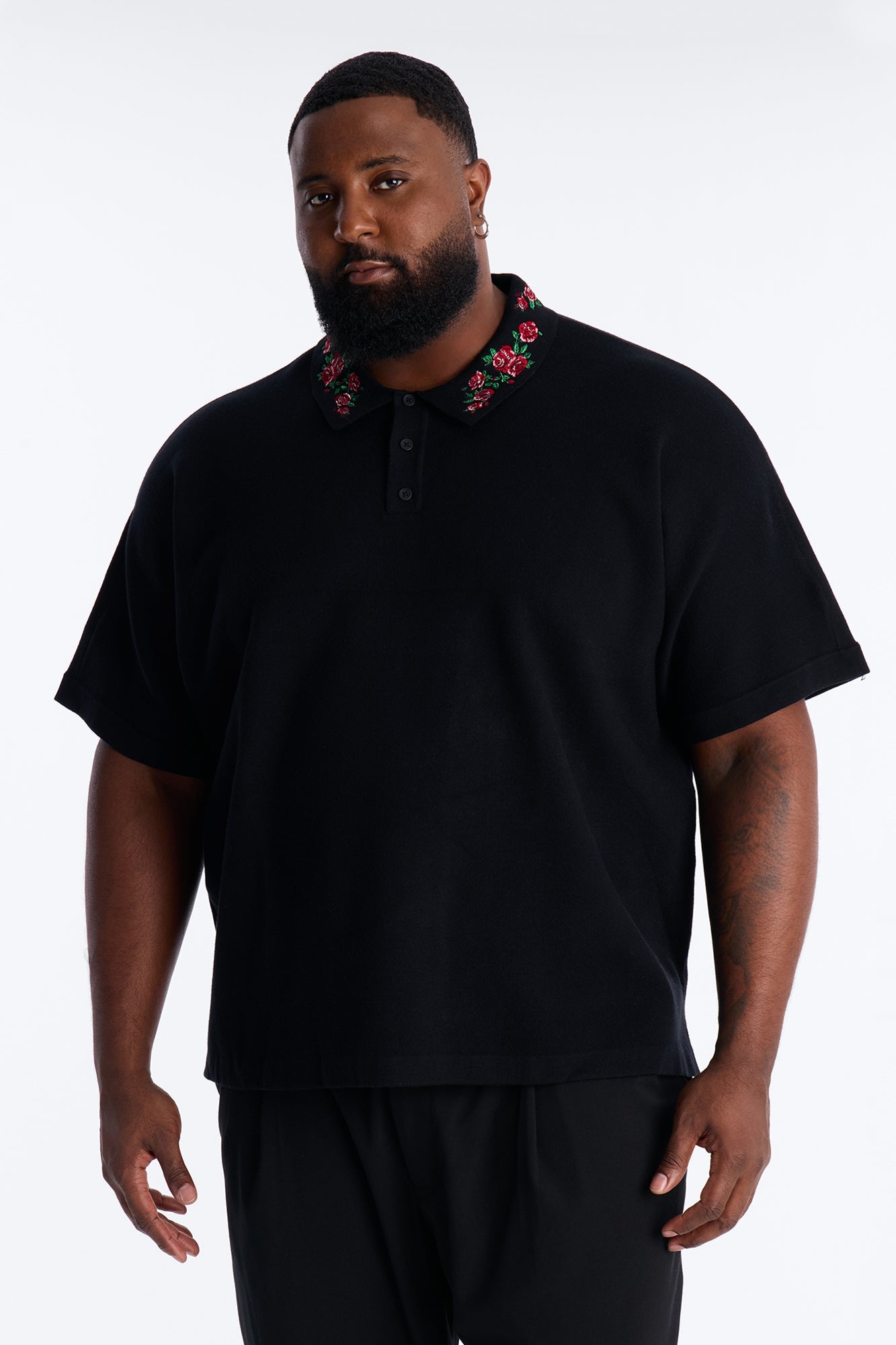 Roses Are Red Polo Short Sleeve Polo - Black