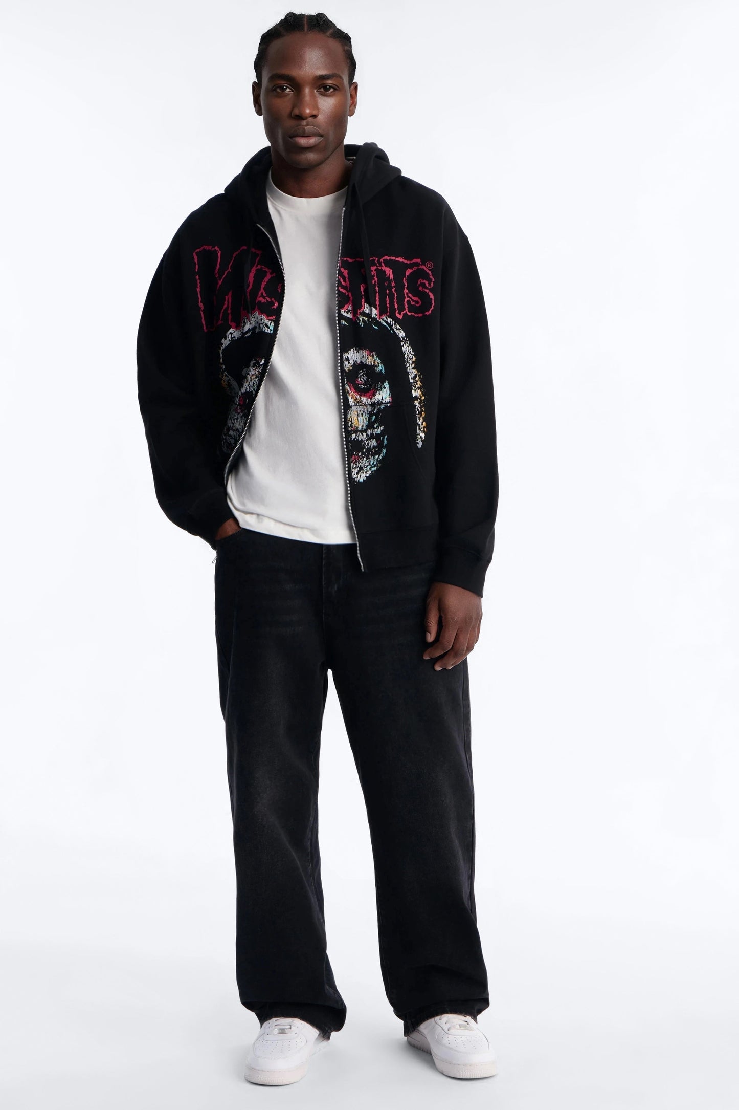 MIsfits Vintage Zip Hoodie - Black Wash