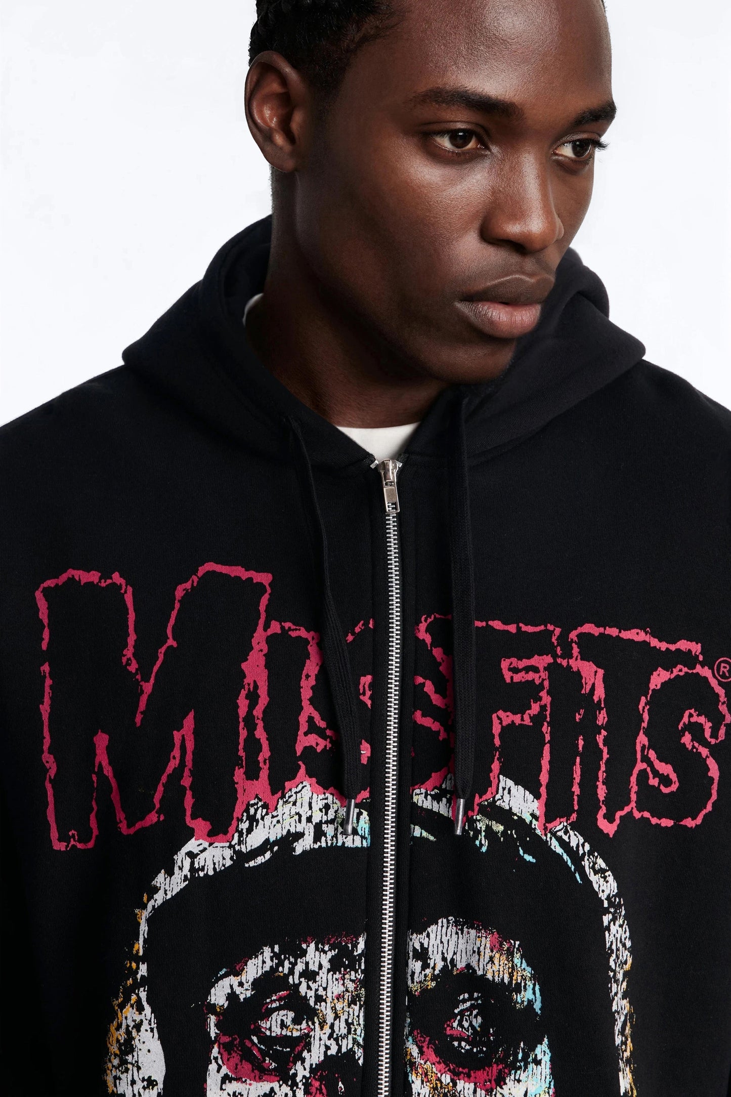 MIsfits Vintage Zip Hoodie - Black Wash