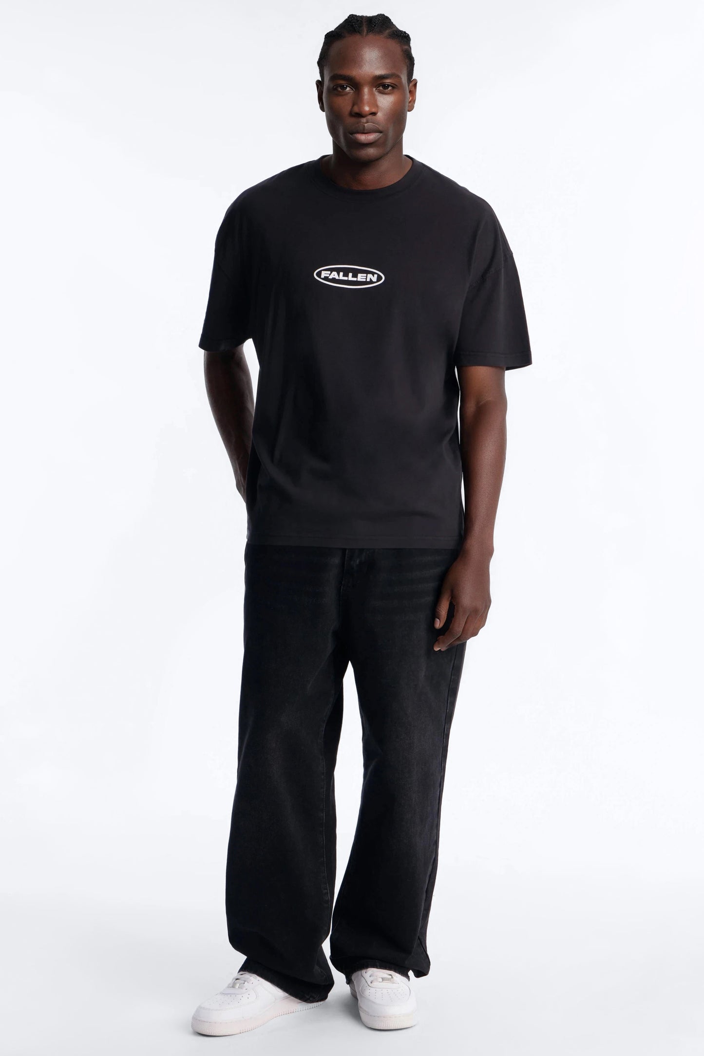 Fallen But Not Lost Oversized Short Sleeve Tee - Black Wash