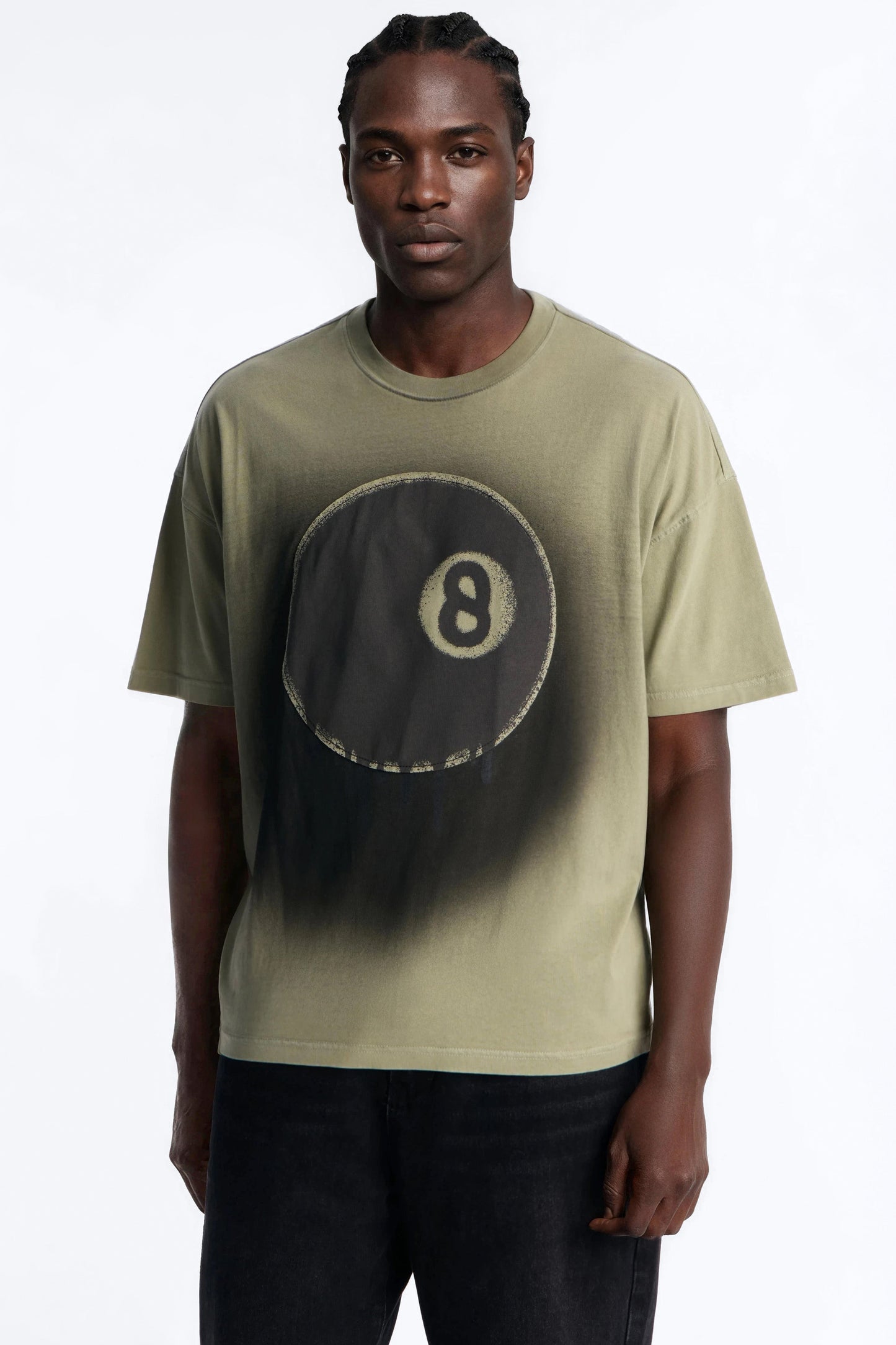 Fading Out 8 Ball Short Sleeve Tee - Olive