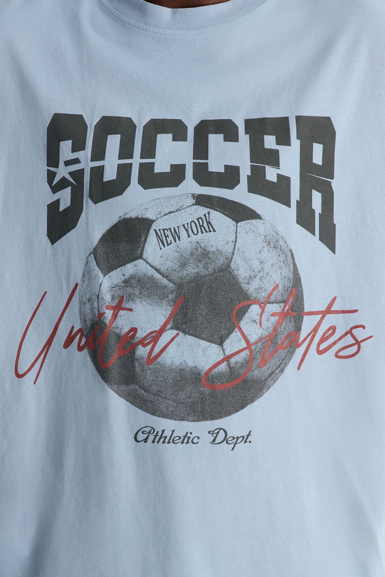 Soccer USA Oversized Short Sleeve Tee - Light Blue