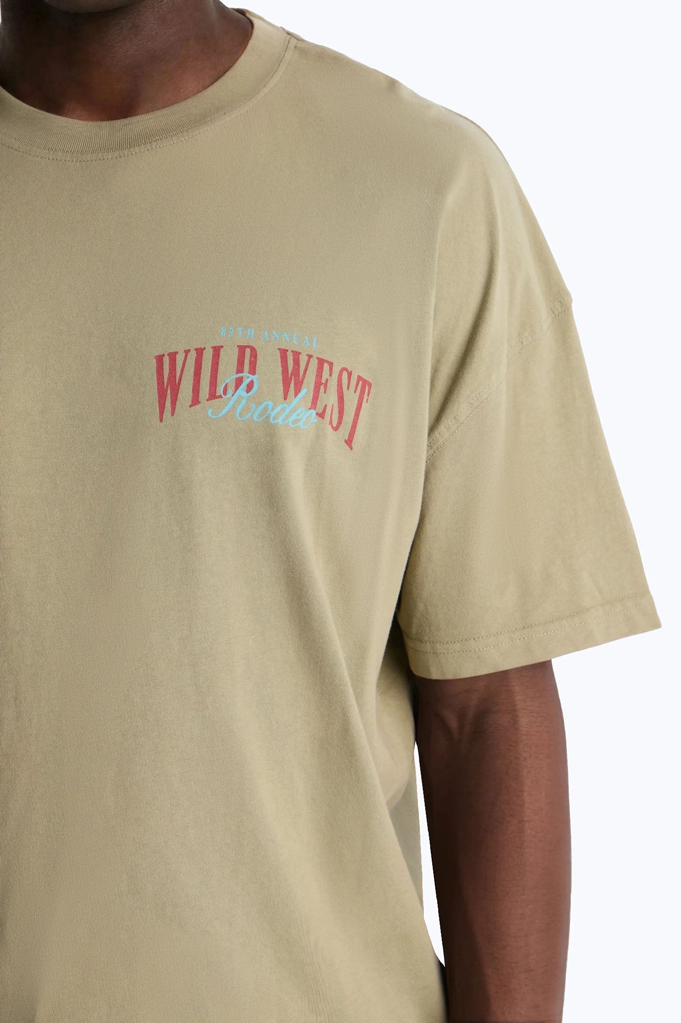 Wild West Rodeo Oversized Short Sleeve Tee - Olive
