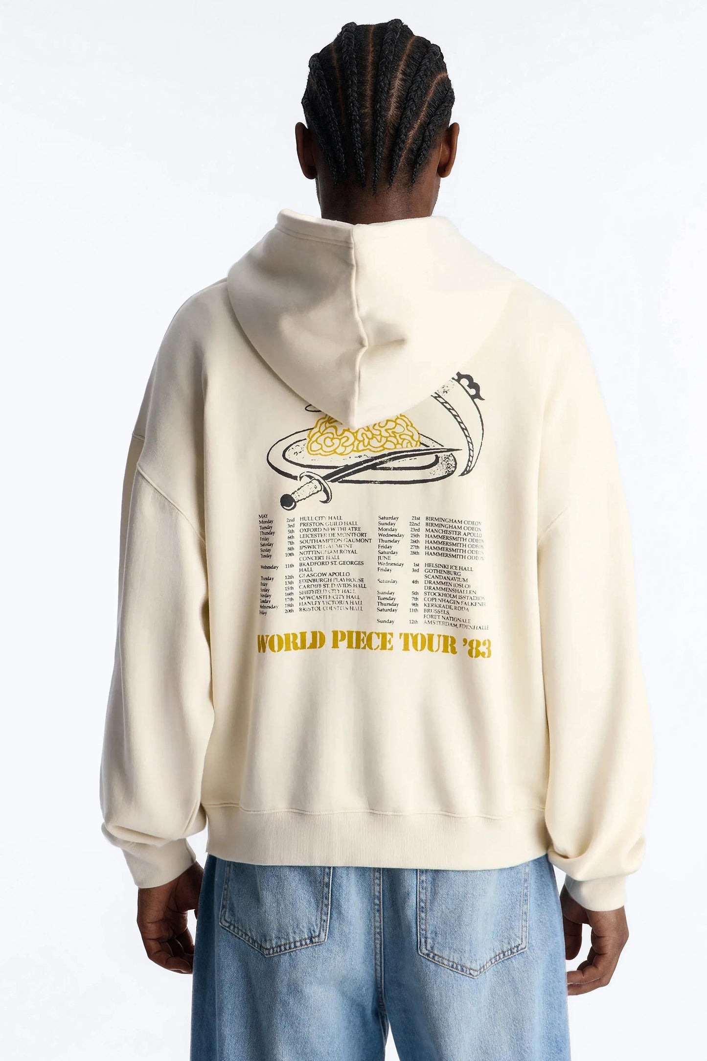 Iron Maiden World Peace Tour Vintage Hoodie - Cream