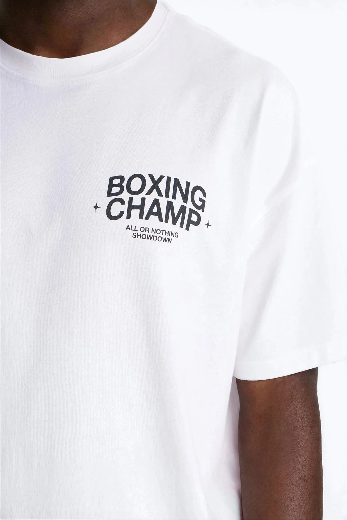 Boxing Champ Oversized Short Sleeve Tee - White