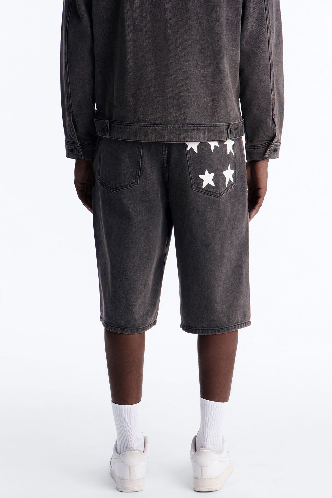 Baggy Star Spangled Denim Short - Black Wash