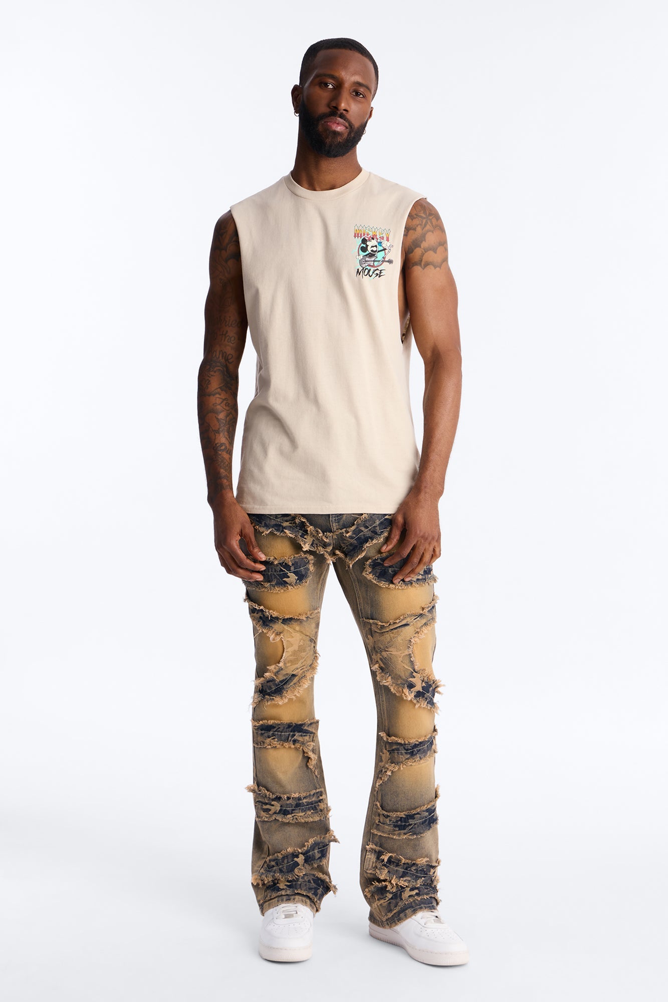 Stacked Skinny Flare With Tapestry Hit Jean - Vintage Wash