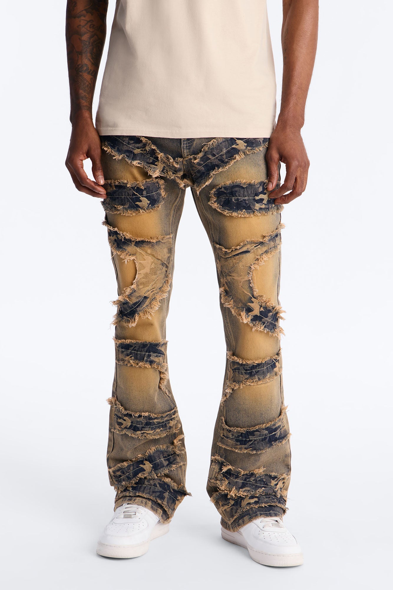 Stacked Skinny Flare With Tapestry Hit Jean - Vintage Wash