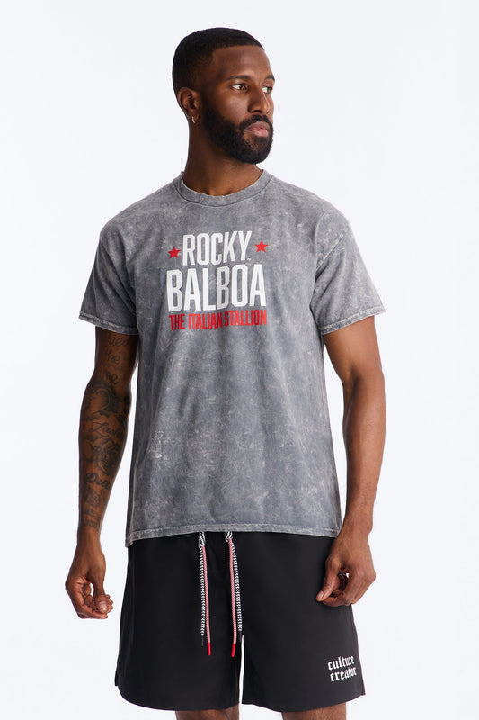 Rocky Balboa 1982 Short Sleeve Tee - Grey Mineral Wash