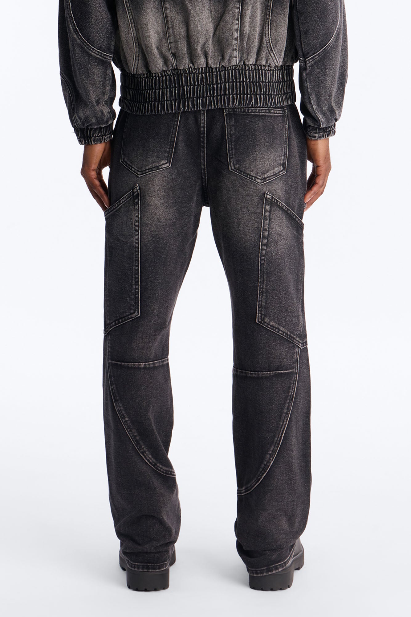 Stacked Slim Flare Panel Feeling It Jean - Black Wash