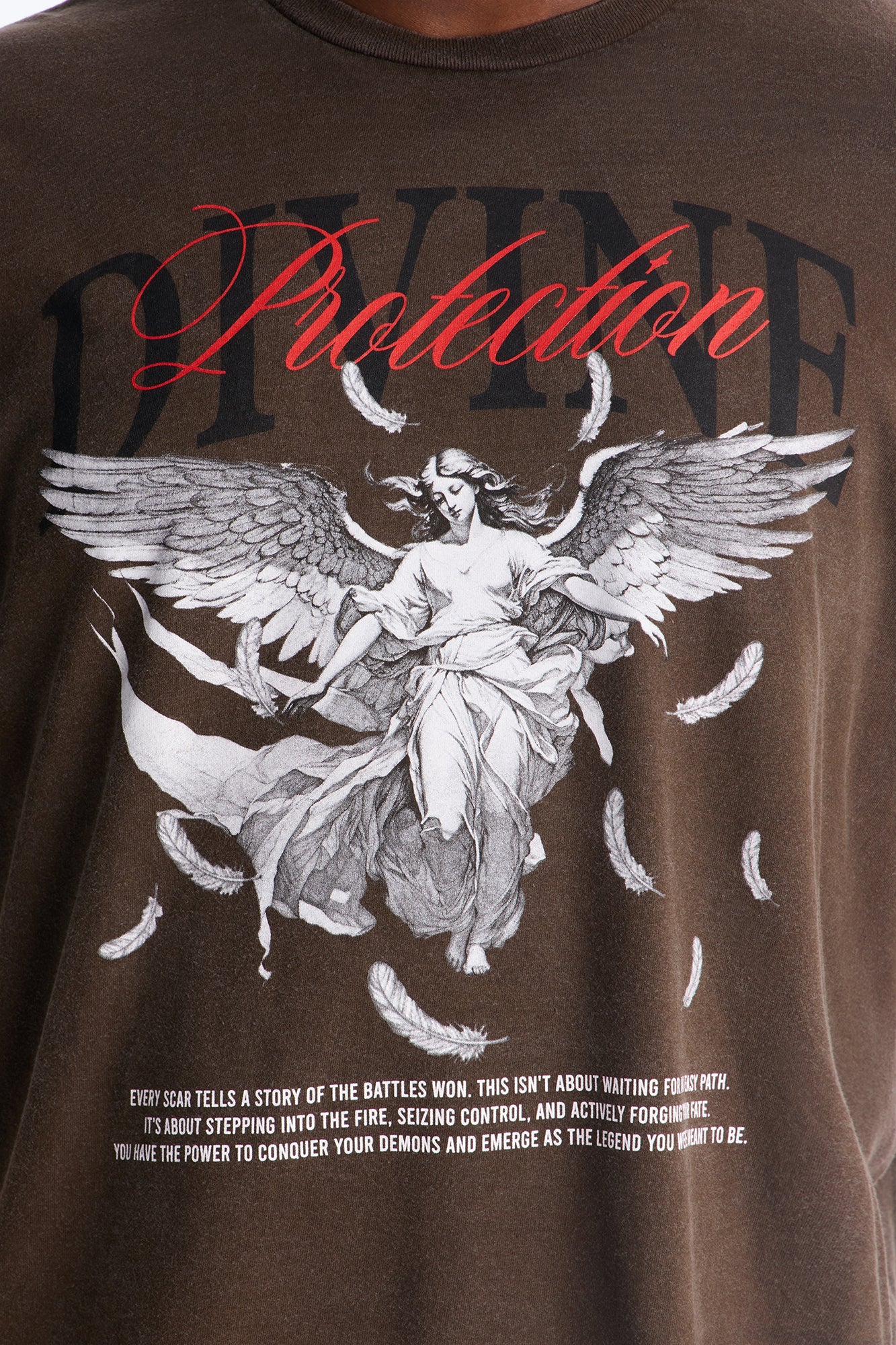 Divine Protection 2fer Long Sleeve Tee - Chocolate