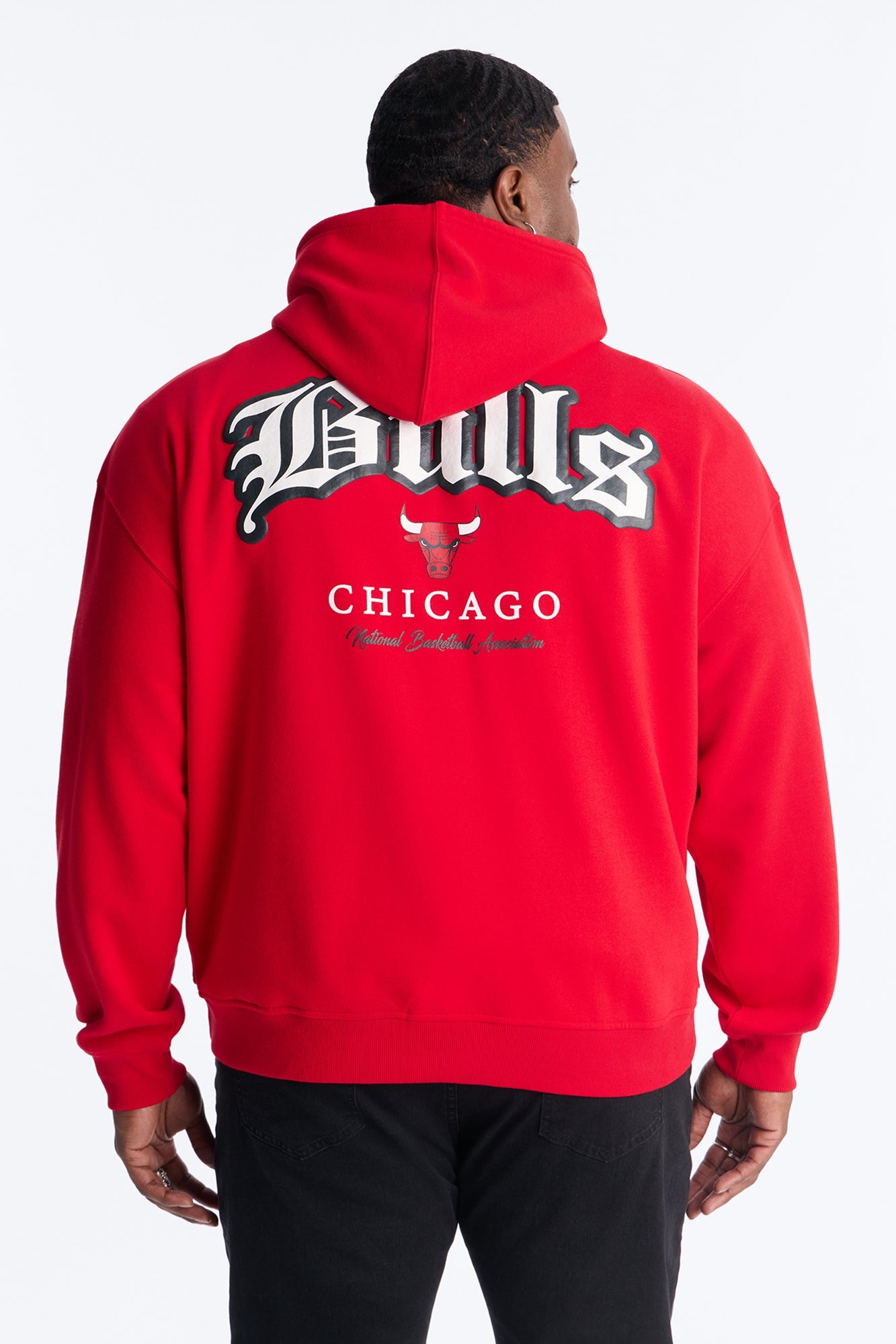 Bulls Old English Embroidery Hoodie - Red