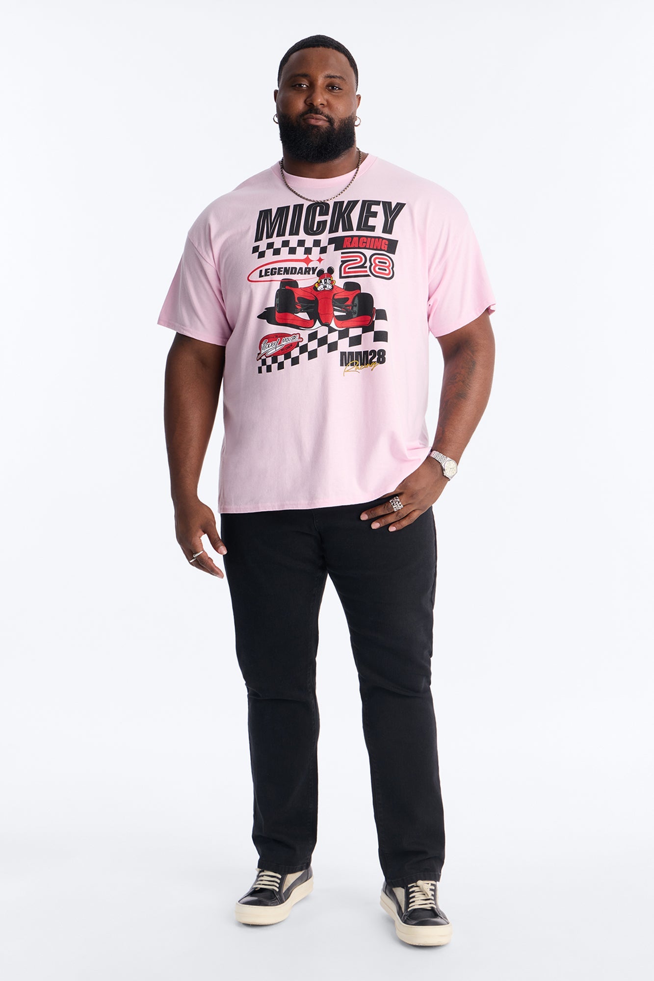 Disney Mickey Racing Short Sleeve Tee - Pink
