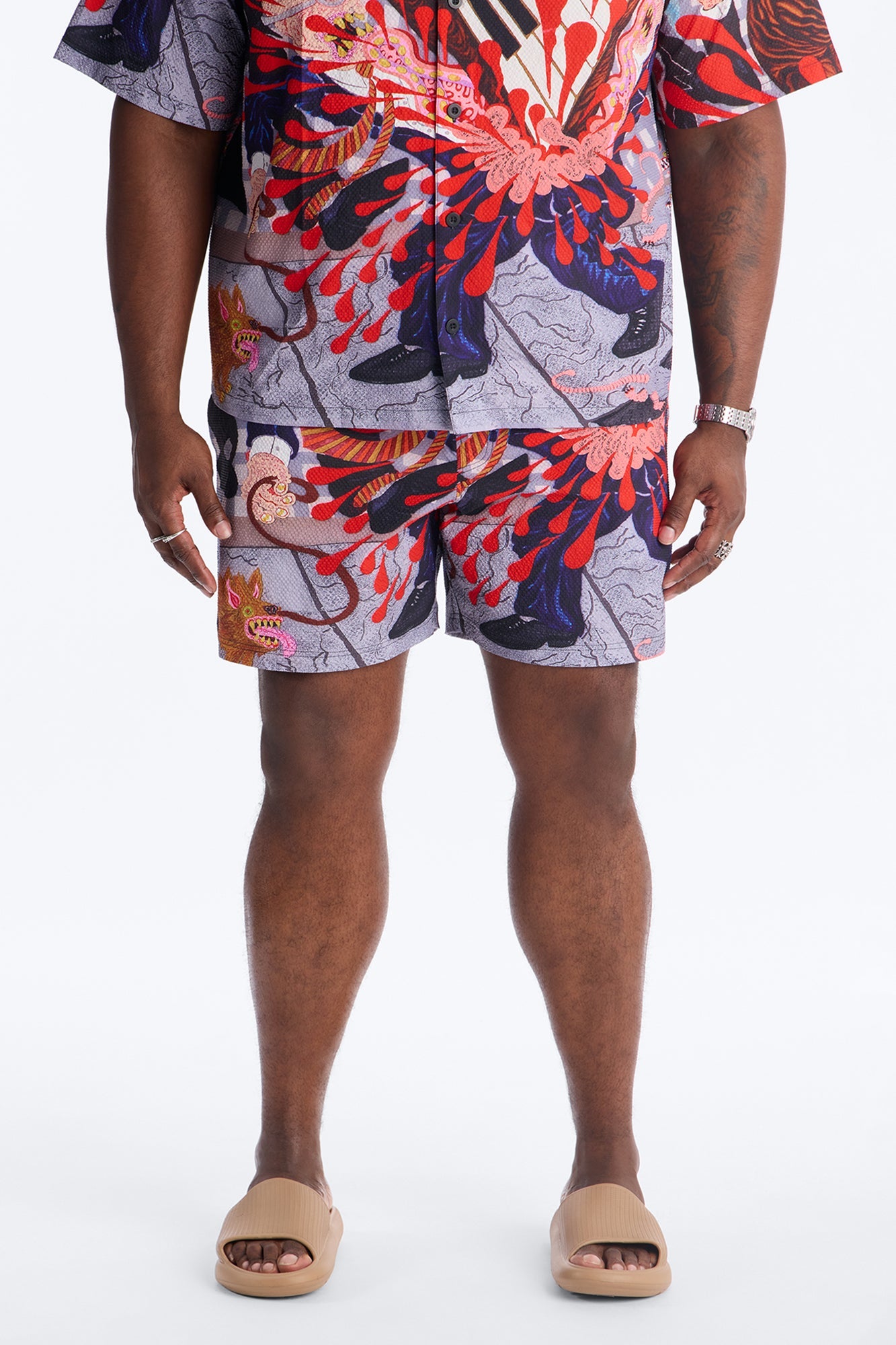 Jazz Engine Seersucker Swim Trunk 6″ - Multi Color