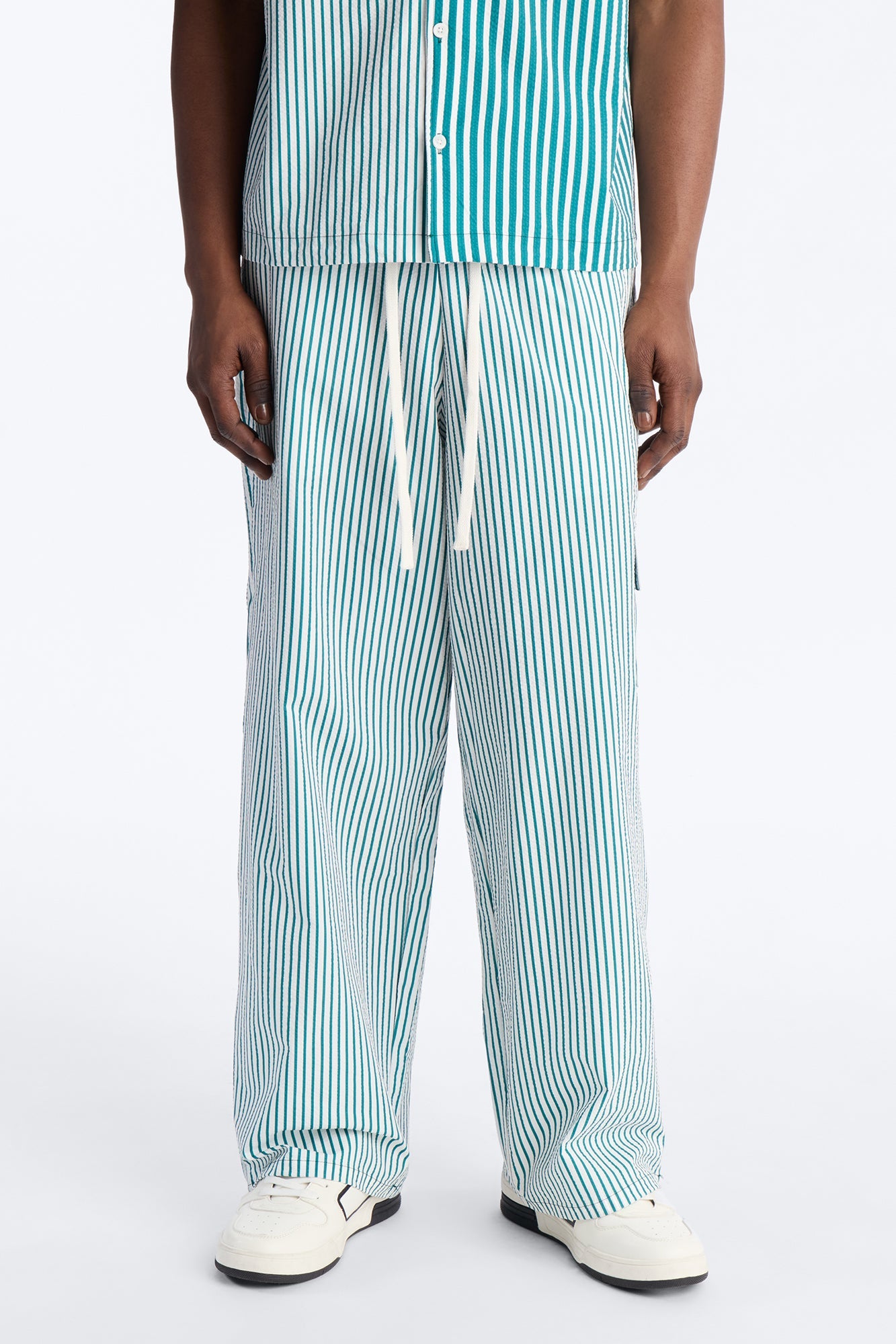 Straight Passion Stripe Seersucker Pant - Green
