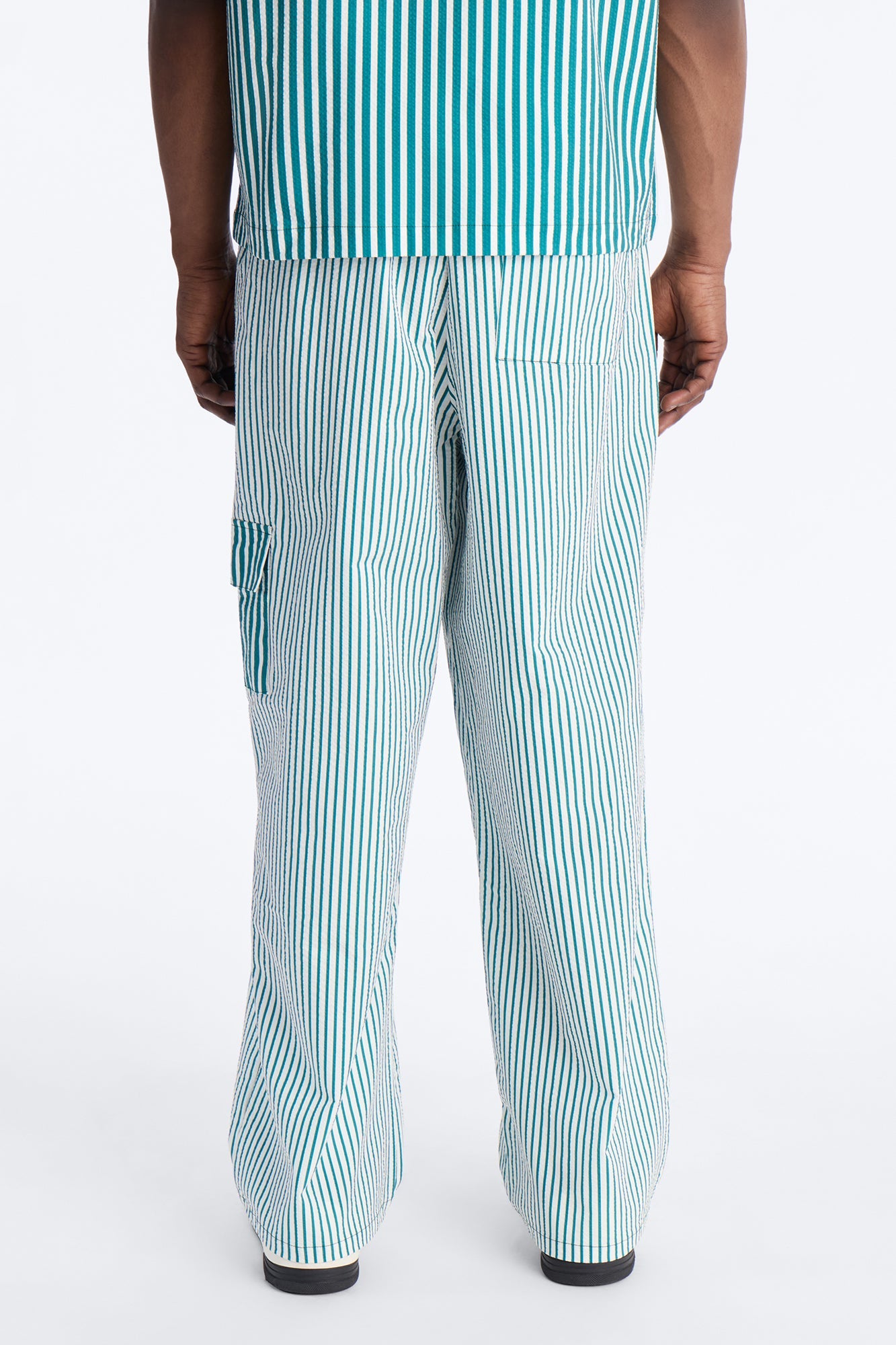 Straight Passion Stripe Seersucker Pant - Green