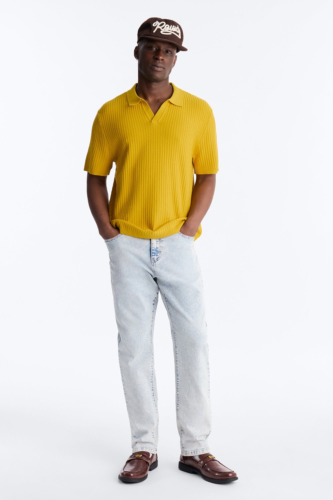 Coastal Knit Short Sleeve Shirt - Mustard
