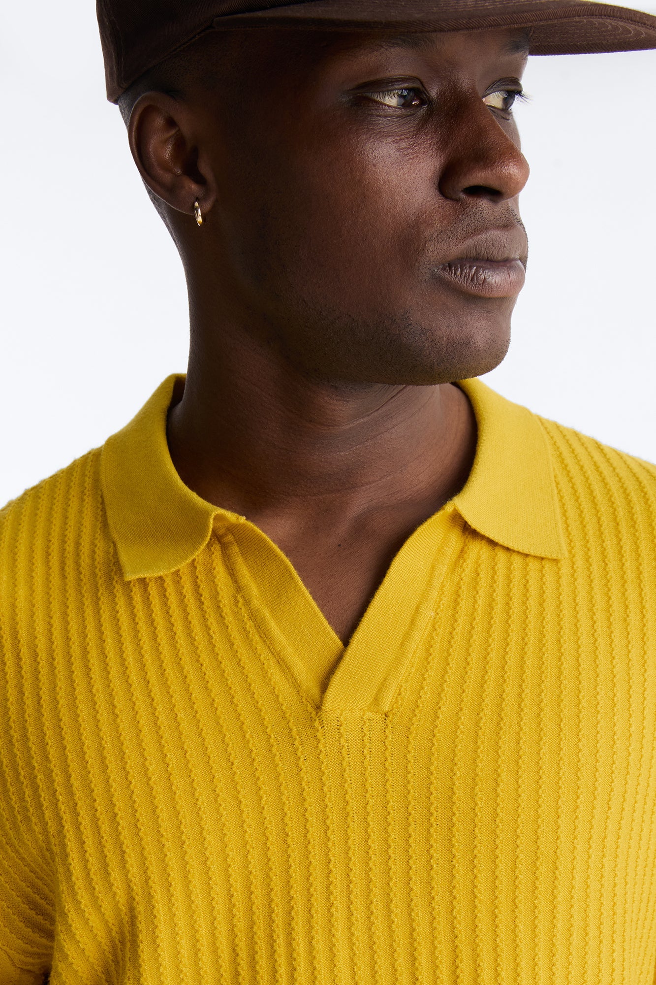 Coastal Knit Short Sleeve Shirt - Mustard