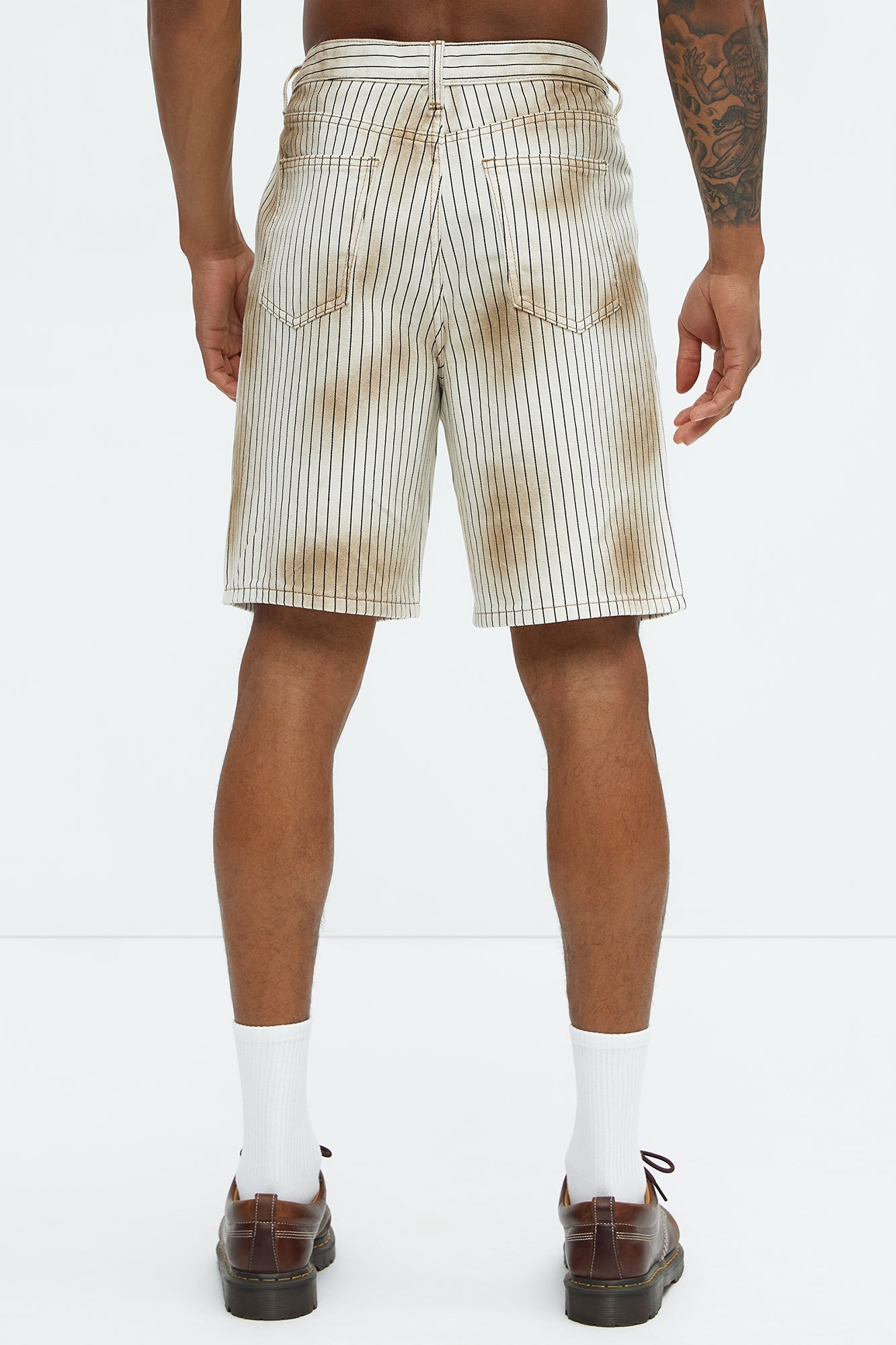 Byron Striped Relaxed Shorts - Cream/combo