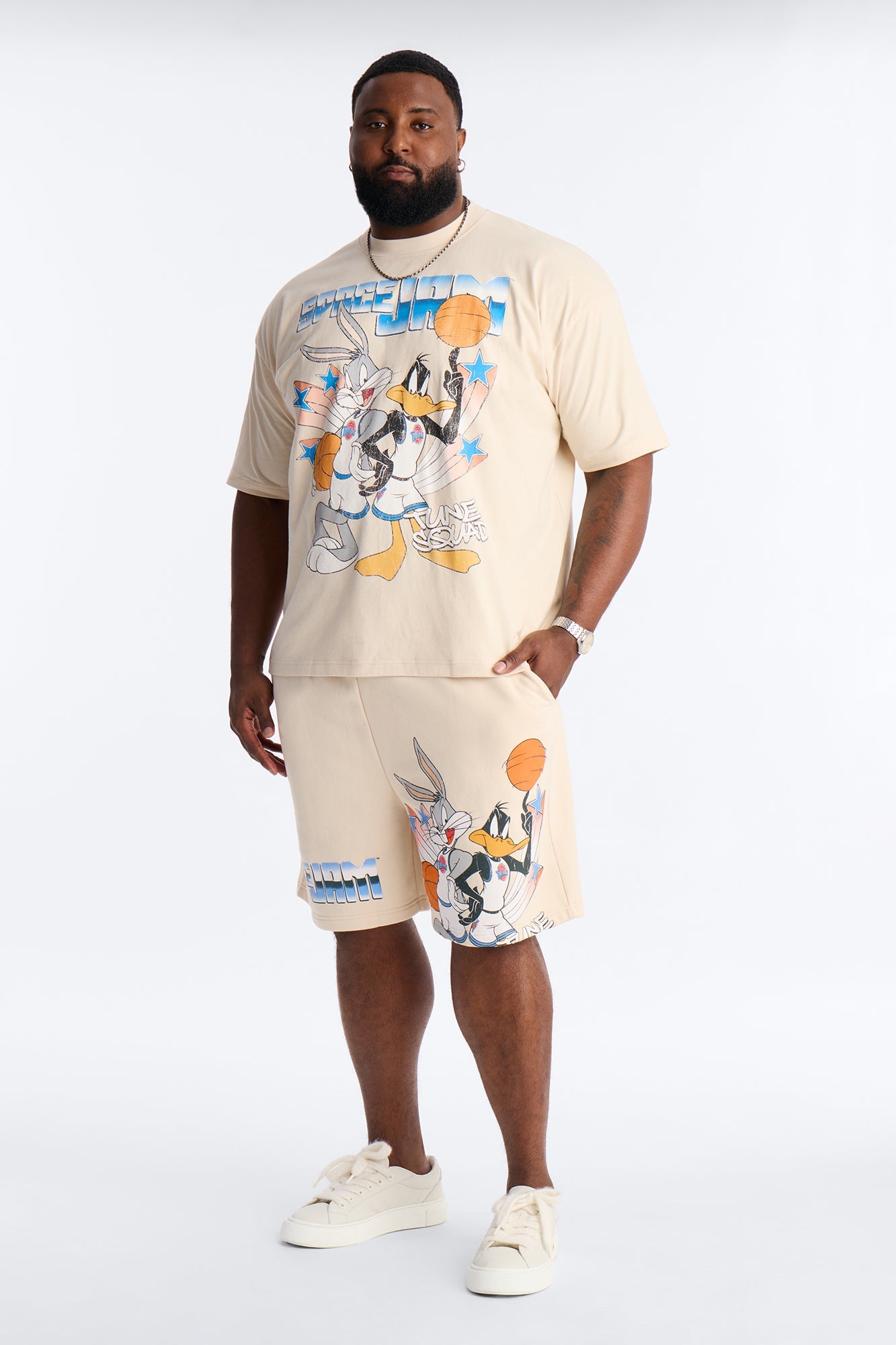 Bugs And Duffy Jam Premium Short Sleeve Shirt - Natural
