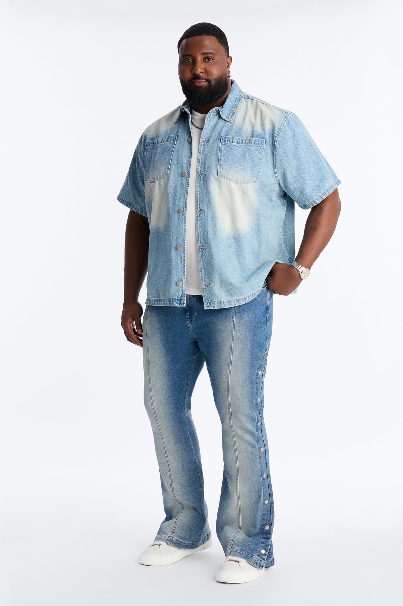 Stacked Skinny Flare Lockdown Jean - Light Wash