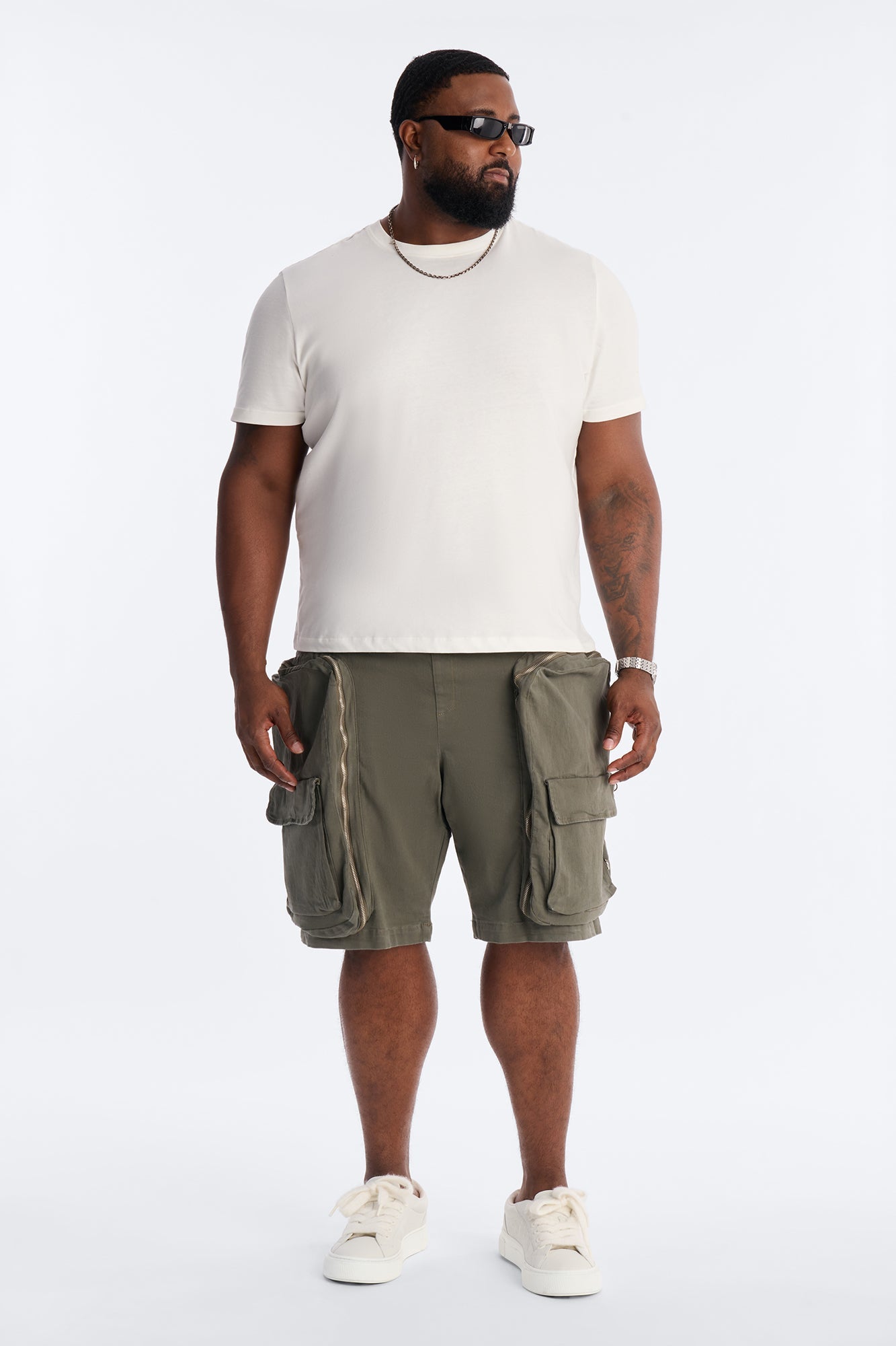 Oversized Maxed Out Utility Pocket Short - Olive
