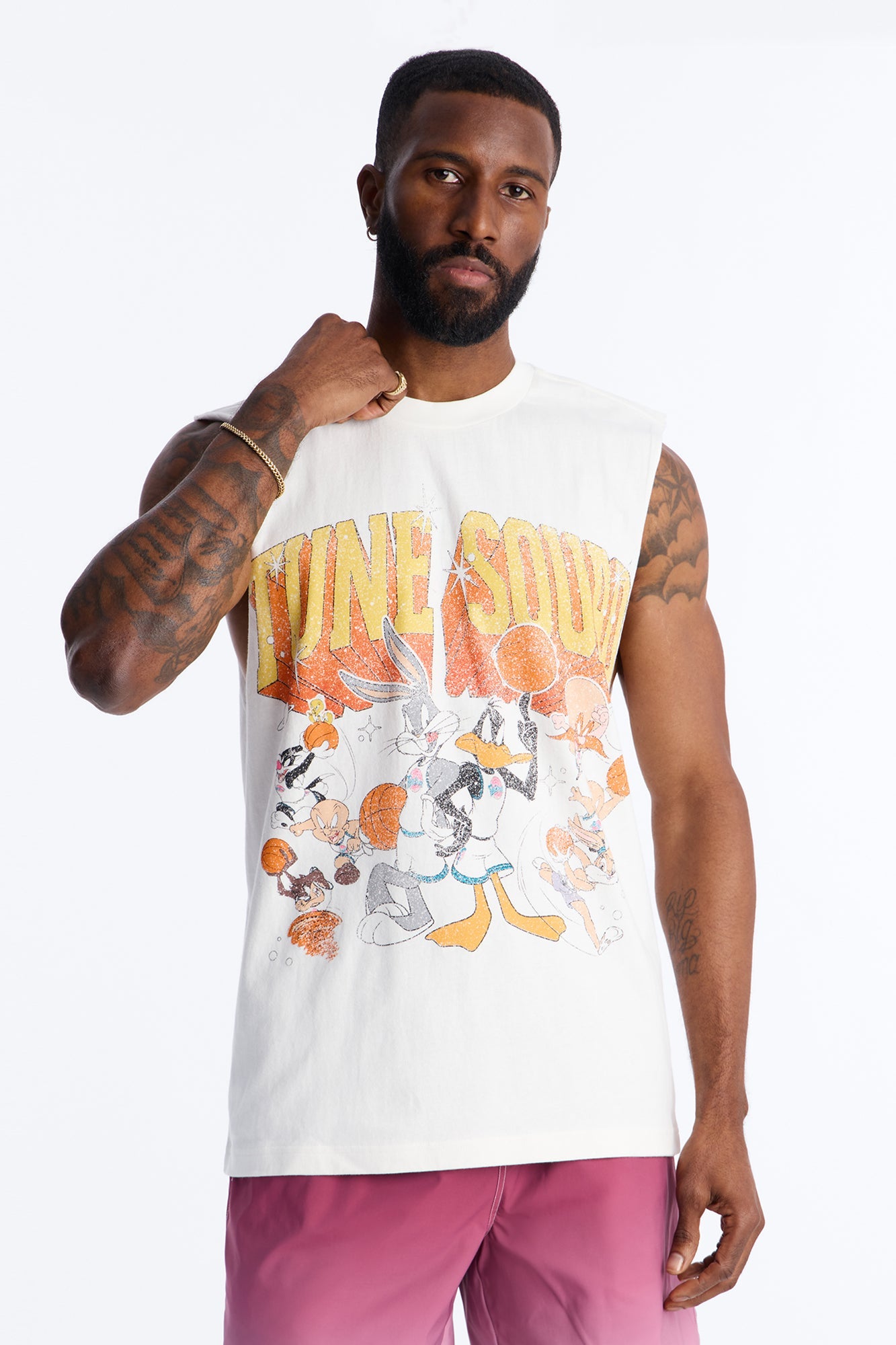 Space Jam Toon Squad Premium Vintage Muscle Tank Shirt - White