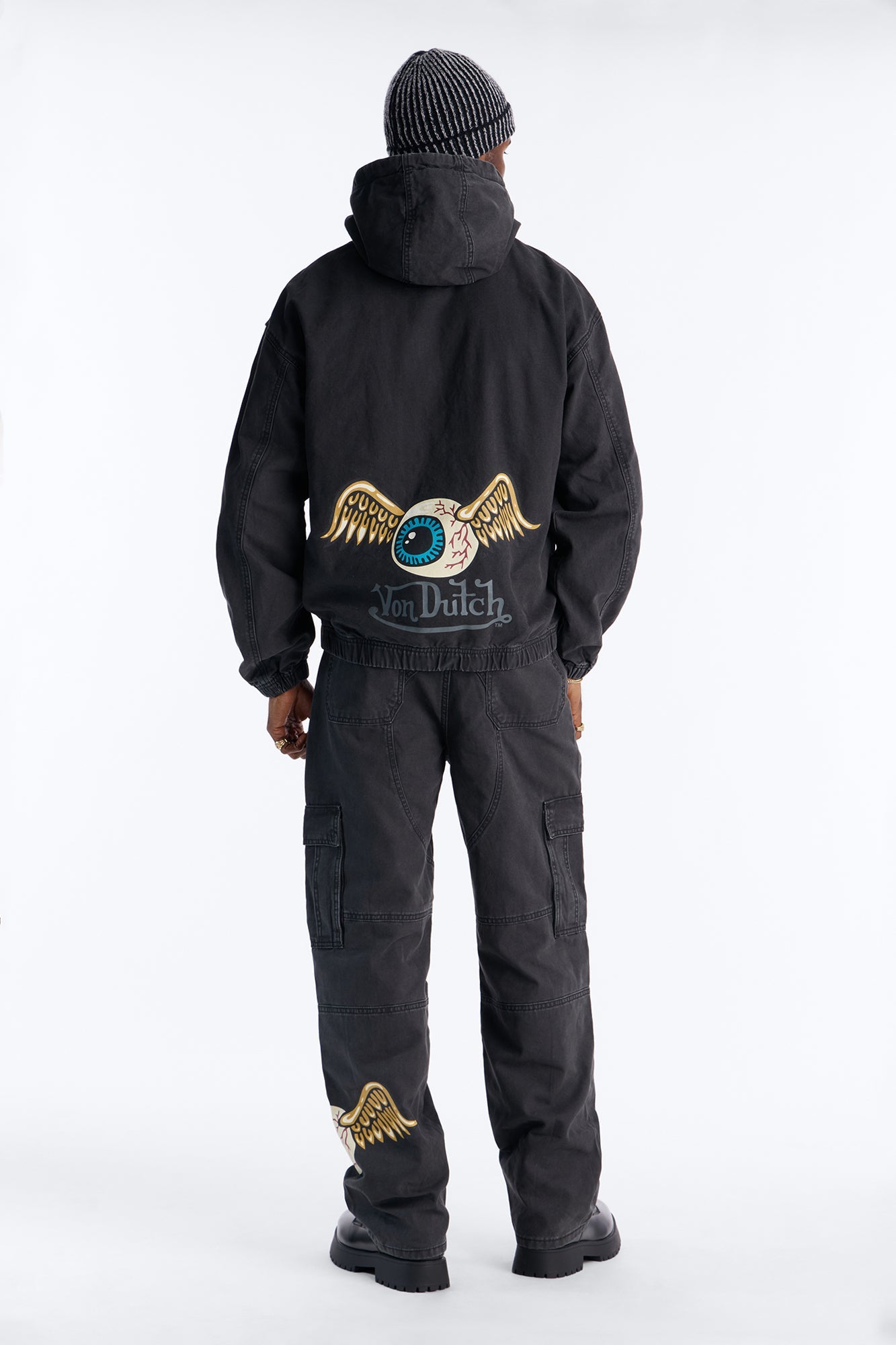 Von Dutch Baggy Flying Eyeball Jean - Black Wash