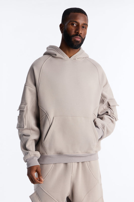 Oversized Chaos Cargo Hoodie - Grey